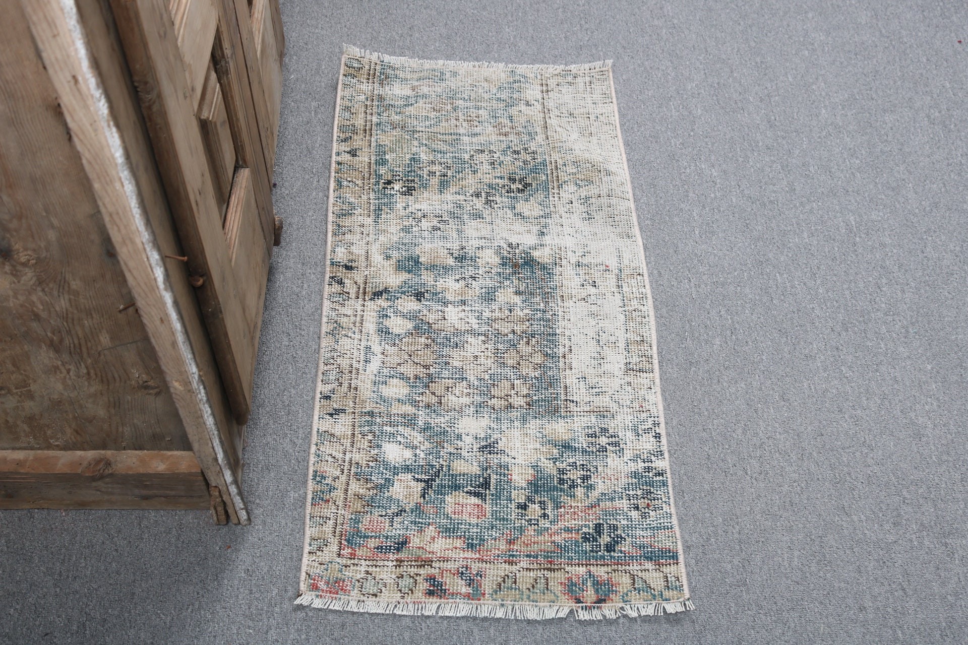 Bath Rugs, 1.5x3.1 ft Small Rugs, Small Boho Rug, Turkish Rug, Kitchen Rug, Statement Rugs, Luxury Rugs, Blue Anatolian Rugs, Vintage Rugs