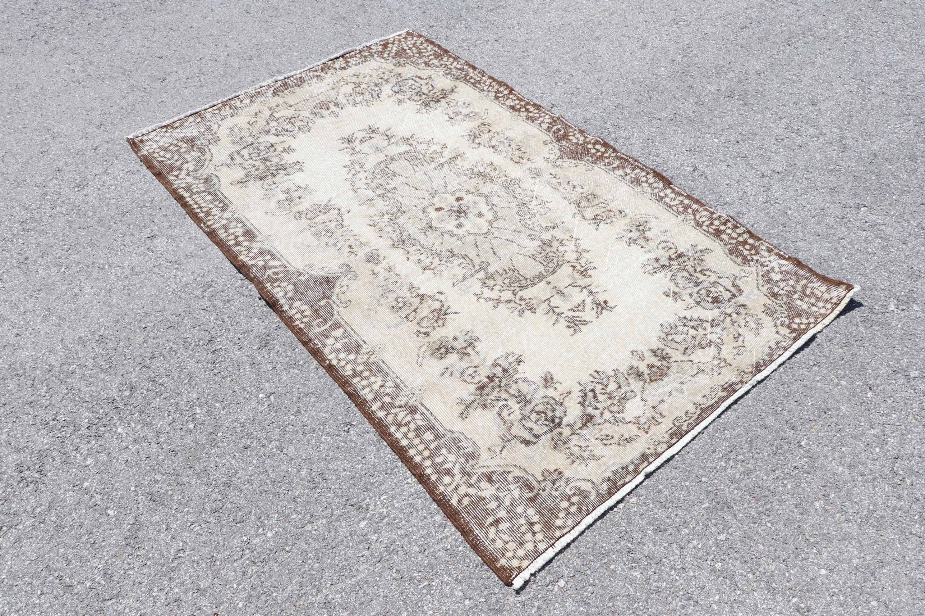 Moroccan Rug, Vintage Rug, Turkish Rug, 3.9x6.6 ft Area Rug, Beige Cool Rug, Floor Rug, Living Room Rug, Rugs for Dining Room, Antique Rugs