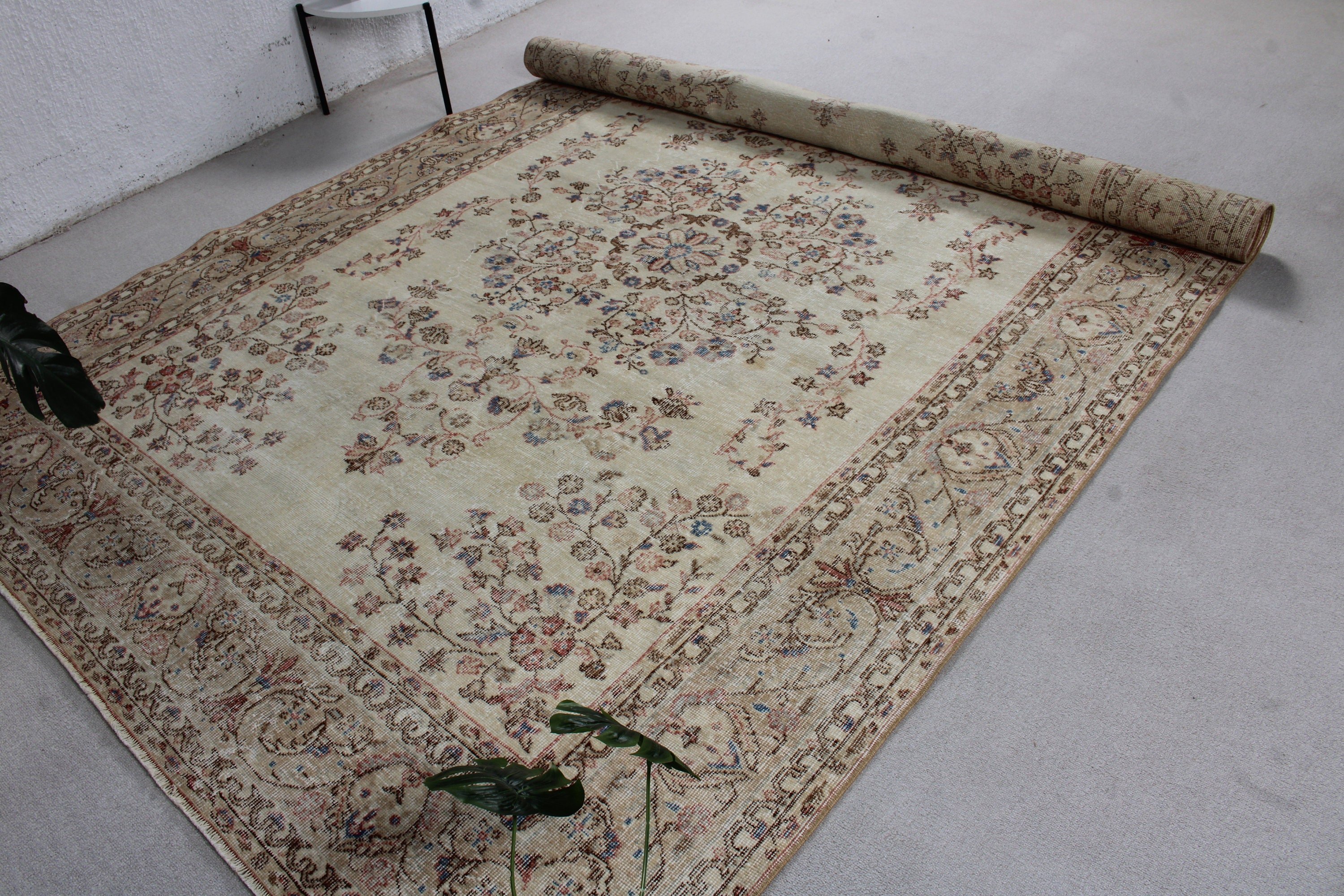 Antique Rugs, Floor Rug, Beige Moroccan Rug, Vintage Rug, Oversize Vintage Rugs, Turkish Rug, Salon Rug, 7.2x10.5 ft Oversize Rugs