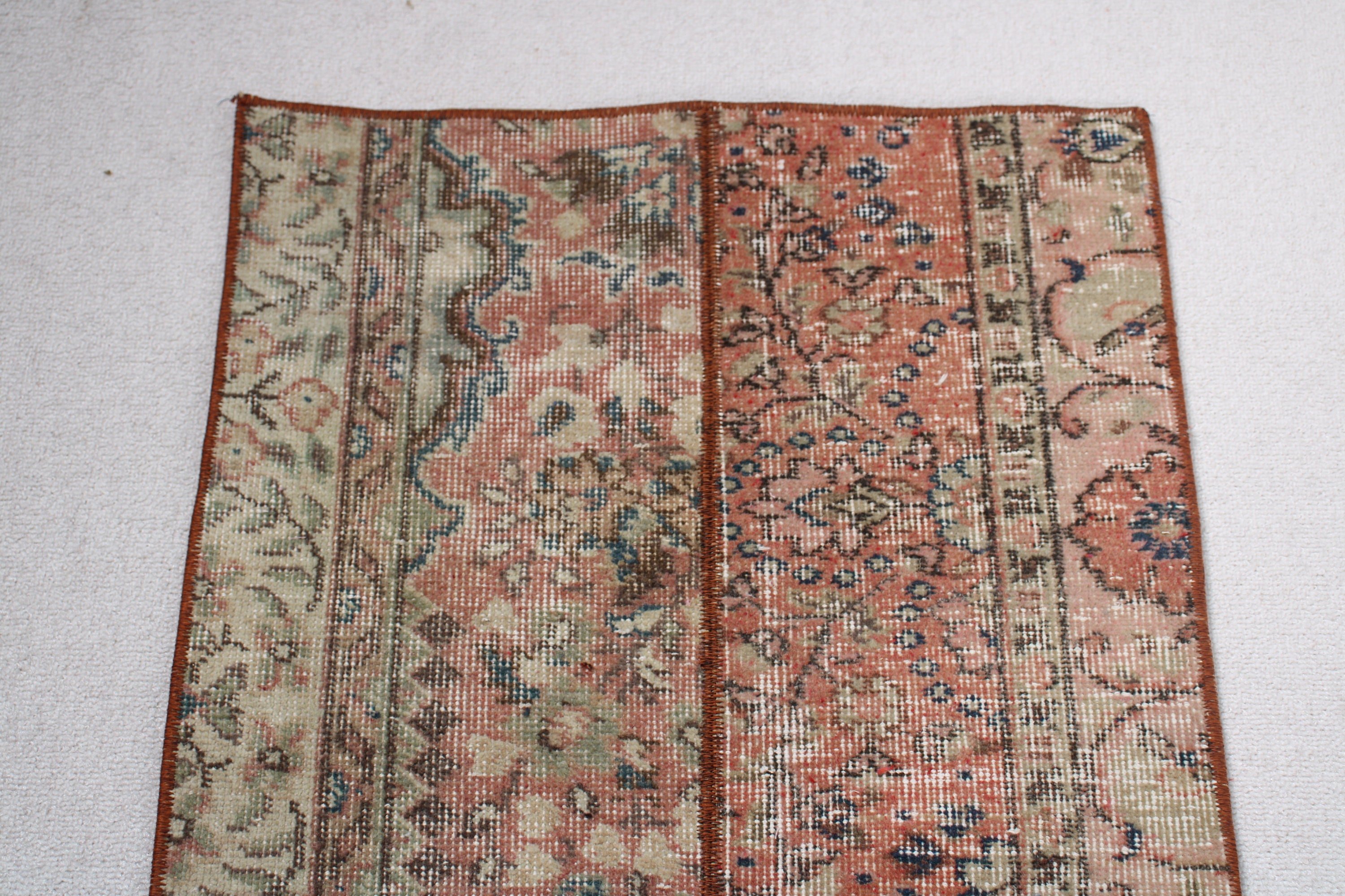 Kapı Paspası Halısı, Vintage Halılar, Türk Halıları, Kırmızı Yün Halı, Banyo Halıları, Düz Dokuma Halı, 1.9x3.9 ft Küçük Halılar, Küçük Boho Halısı, Mutfak Halısı