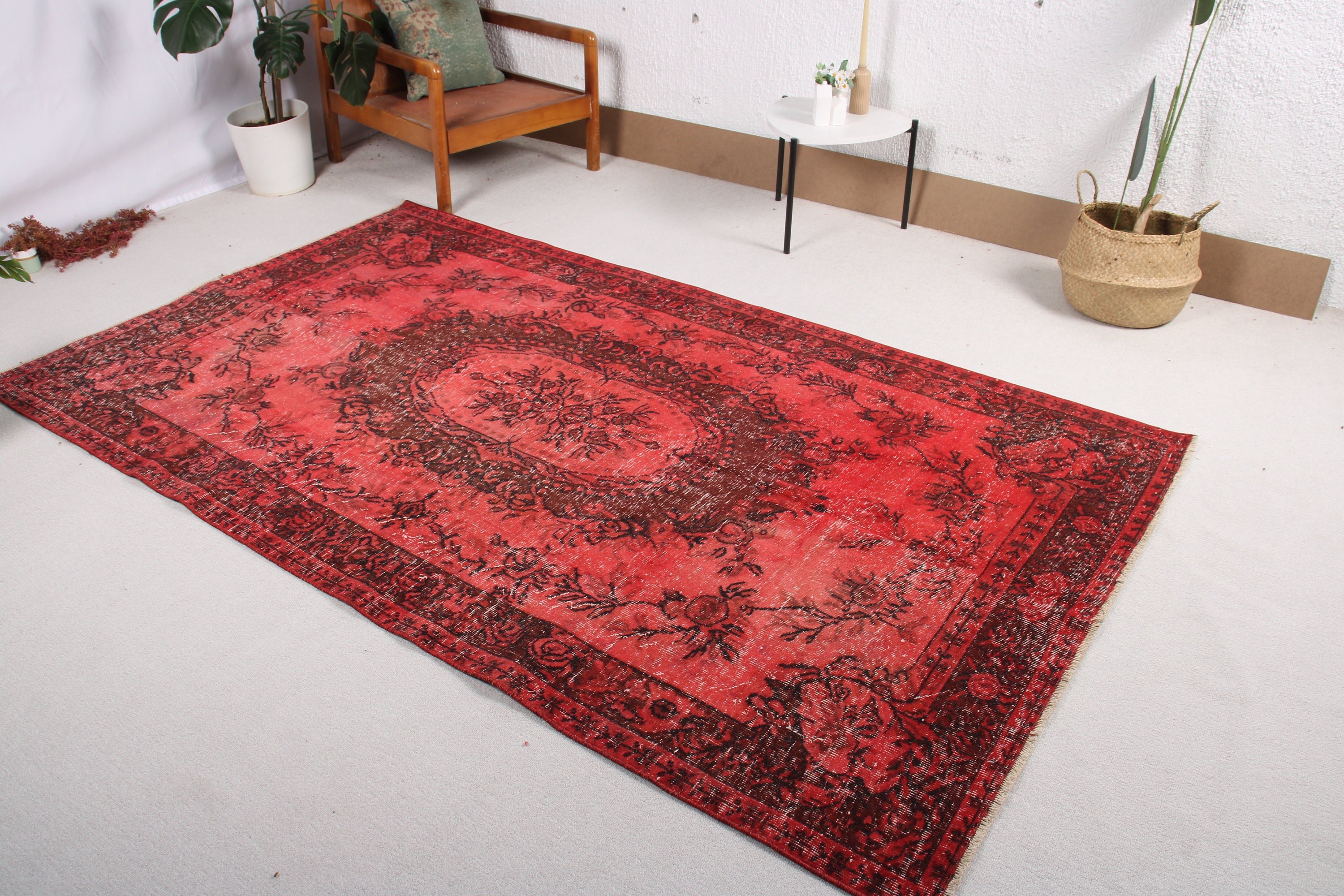 Floor Rugs, Modern Rugs, Red Oriental Rugs, Statement Rugs, Vintage Rug, Vintage Area Rug, 4.8x8.3 ft Area Rug, Ethnic Rugs, Turkish Rugs