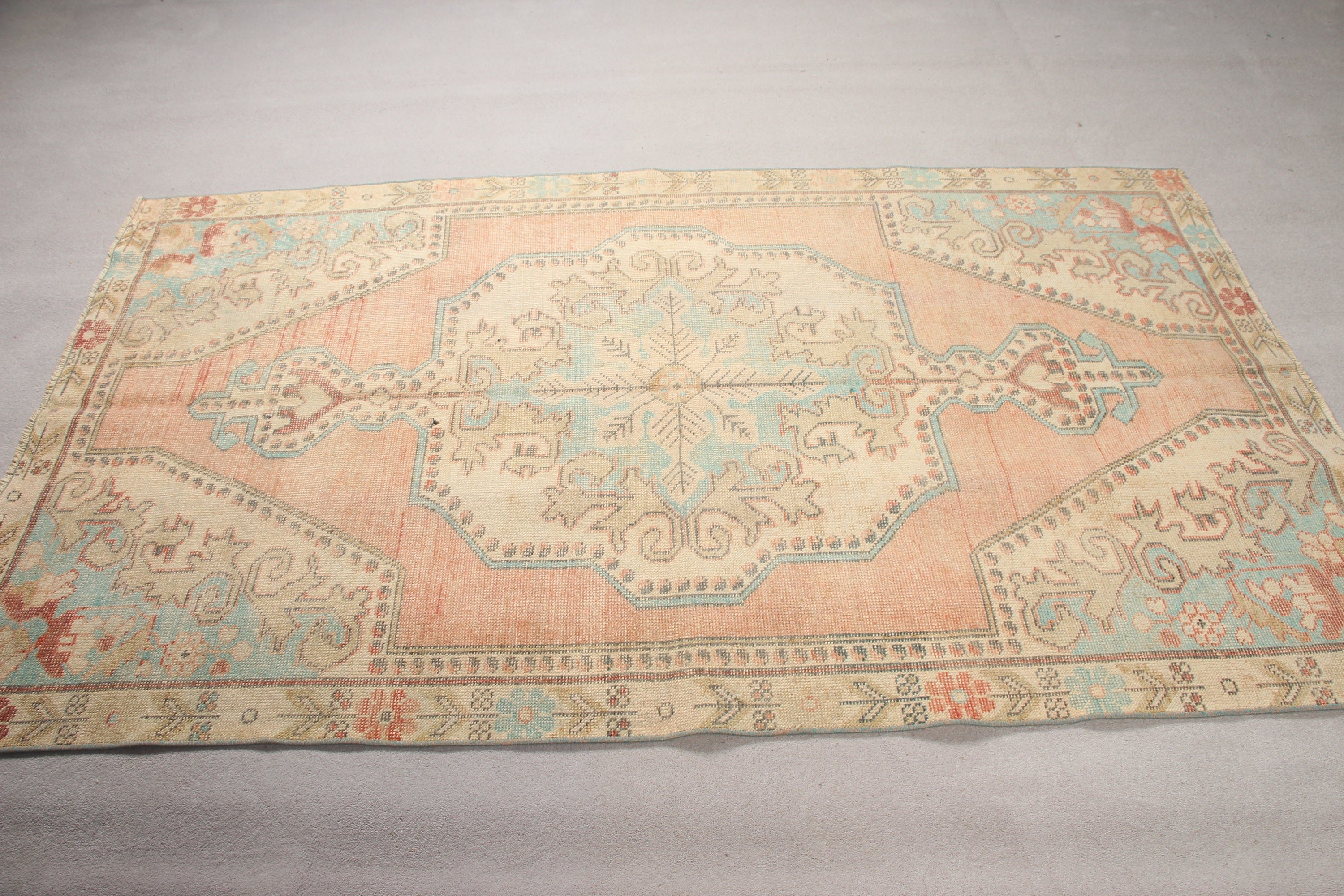 Mutfak Halısı, Havalı Halılar, Soluk Halılar, Anadolu Halıları, Türk Halısı, Vintage Halılar, Yemek Odası Halıları, Pembe 4,1x7,2 ft Alan Halısı