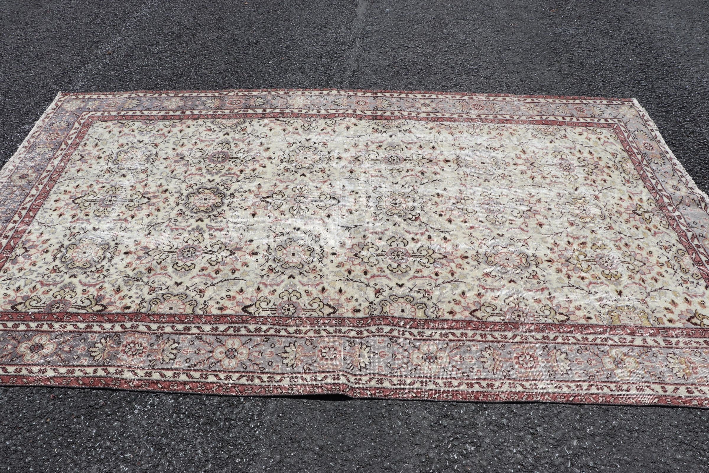 Beige Anatolian Rug, Custom Rugs, Salon Rug, Oriental Rugs, Vintage Rug, Home Decor Rug, Turkish Rug, Bedroom Rug, 5.9x9.7 ft Large Rugs