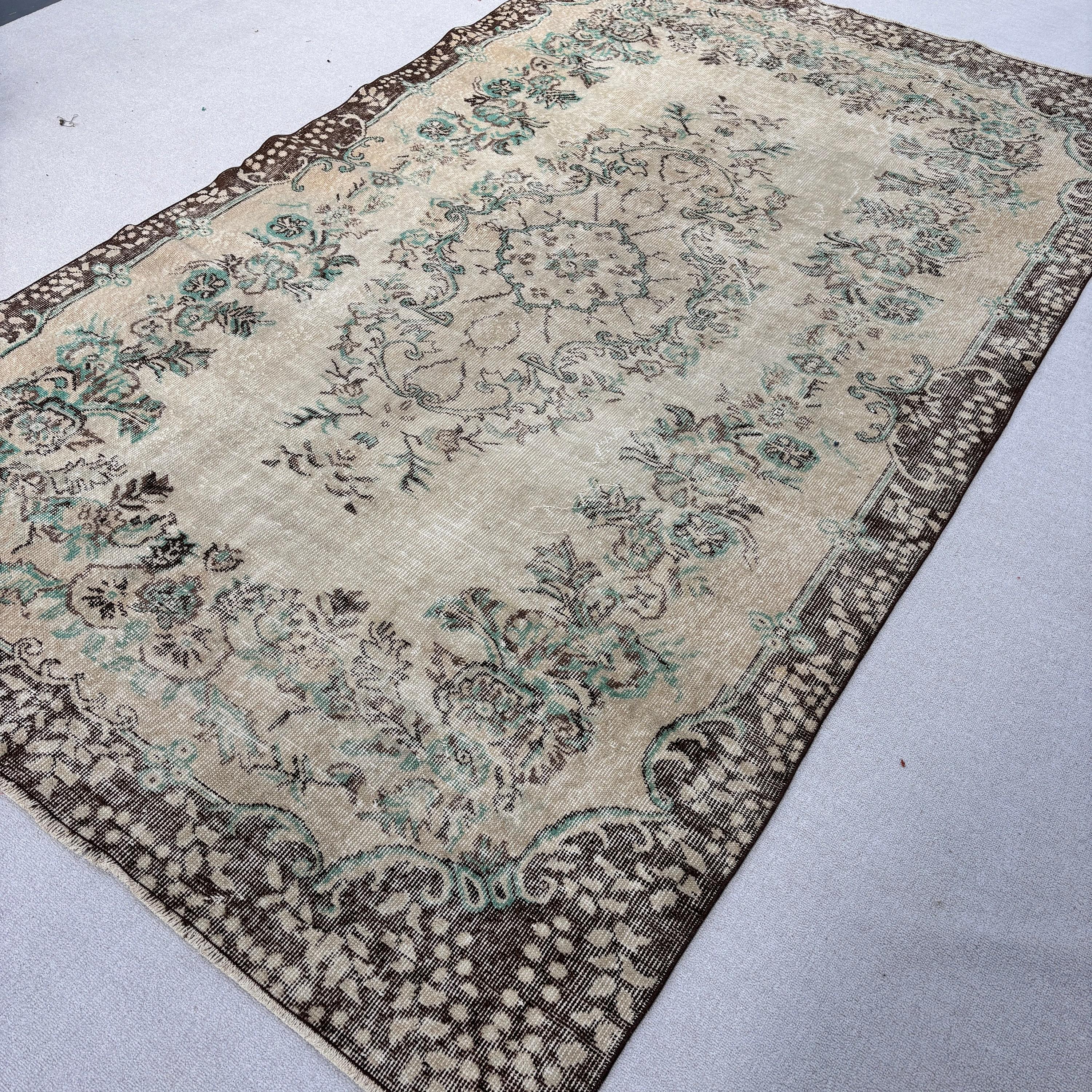 Boho Halılar, Kahverengi Modern Halılar, Büyük Vintage Halılar, Büyük Oushak Halı, Ev Dekorasyonu Halısı, Türk Halısı, 5.7x9.6 ft Büyük Halılar, Vintage Halılar