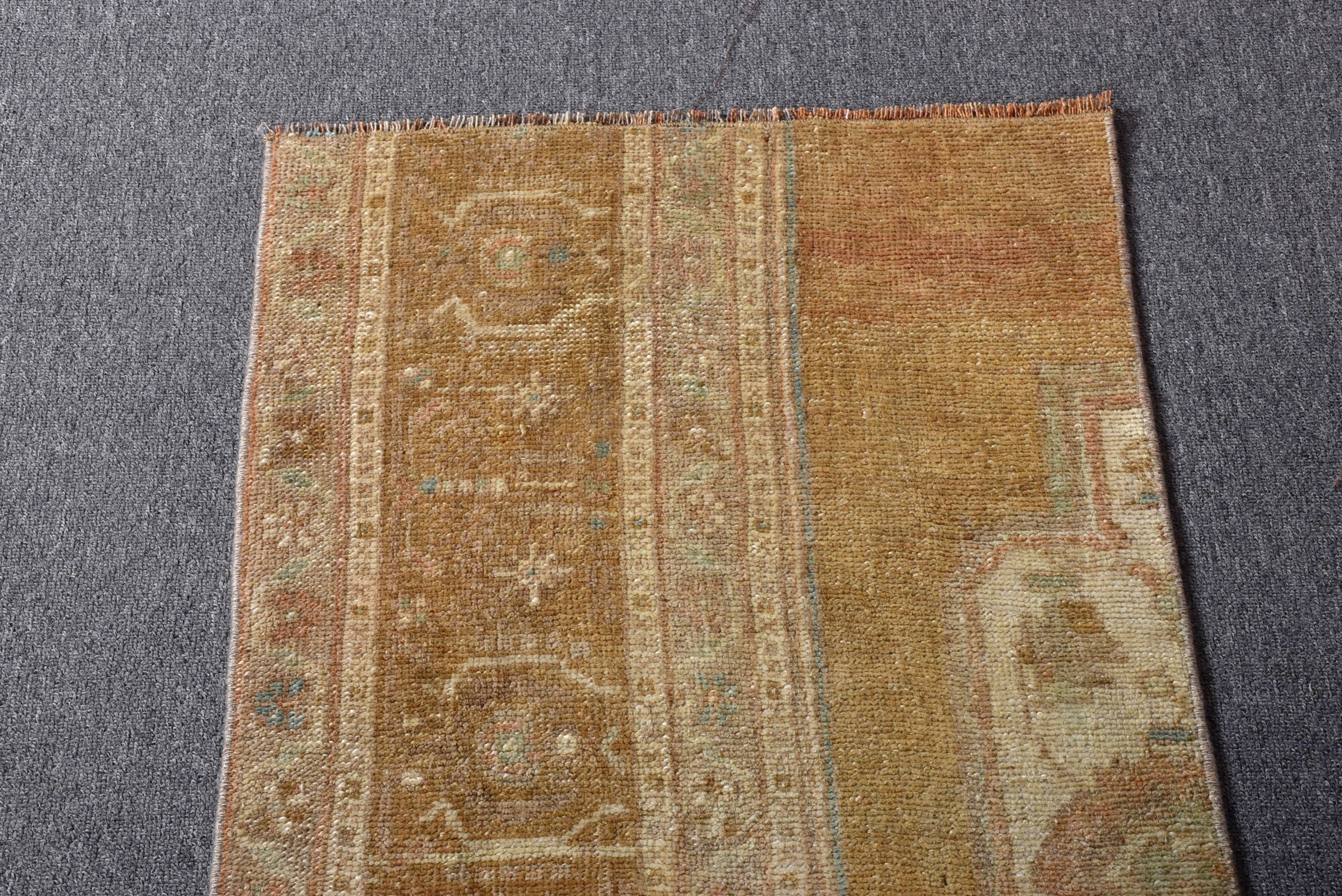 Turkish Rugs, Oriental Rug, Entry Rug, Vintage Rugs, Rugs for Small Boho, 1.8x4.8 ft Small Rug, Small Area Rug, Beige Cool Rug, Floor Rugs