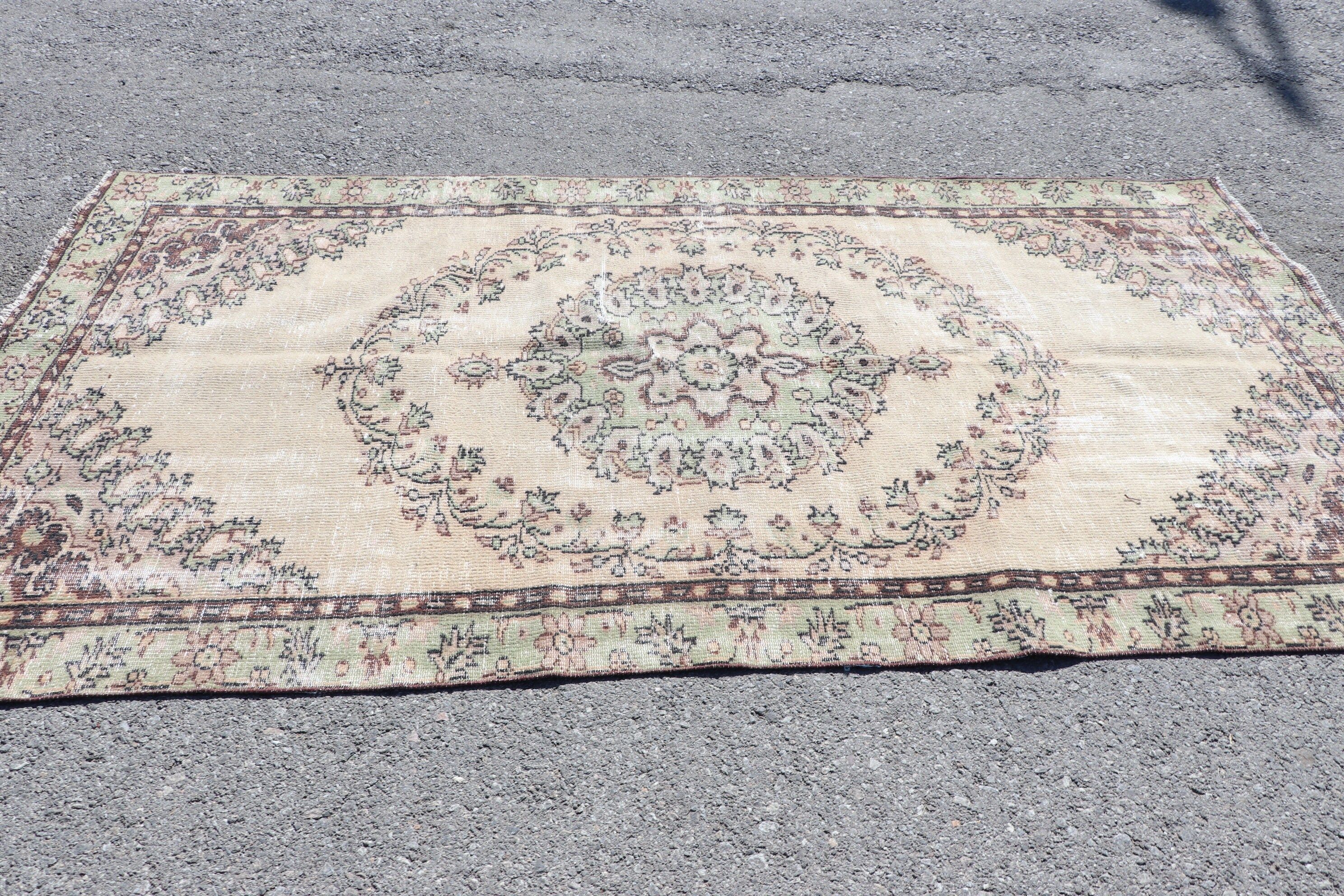 Bedroom Rugs, Turkish Rug, Oushak Rugs, Beige Oushak Rug, Rugs for Bedroom, Salon Rug, Anatolian Rugs, Vintage Rug, 4.7x8.8 ft Large Rug