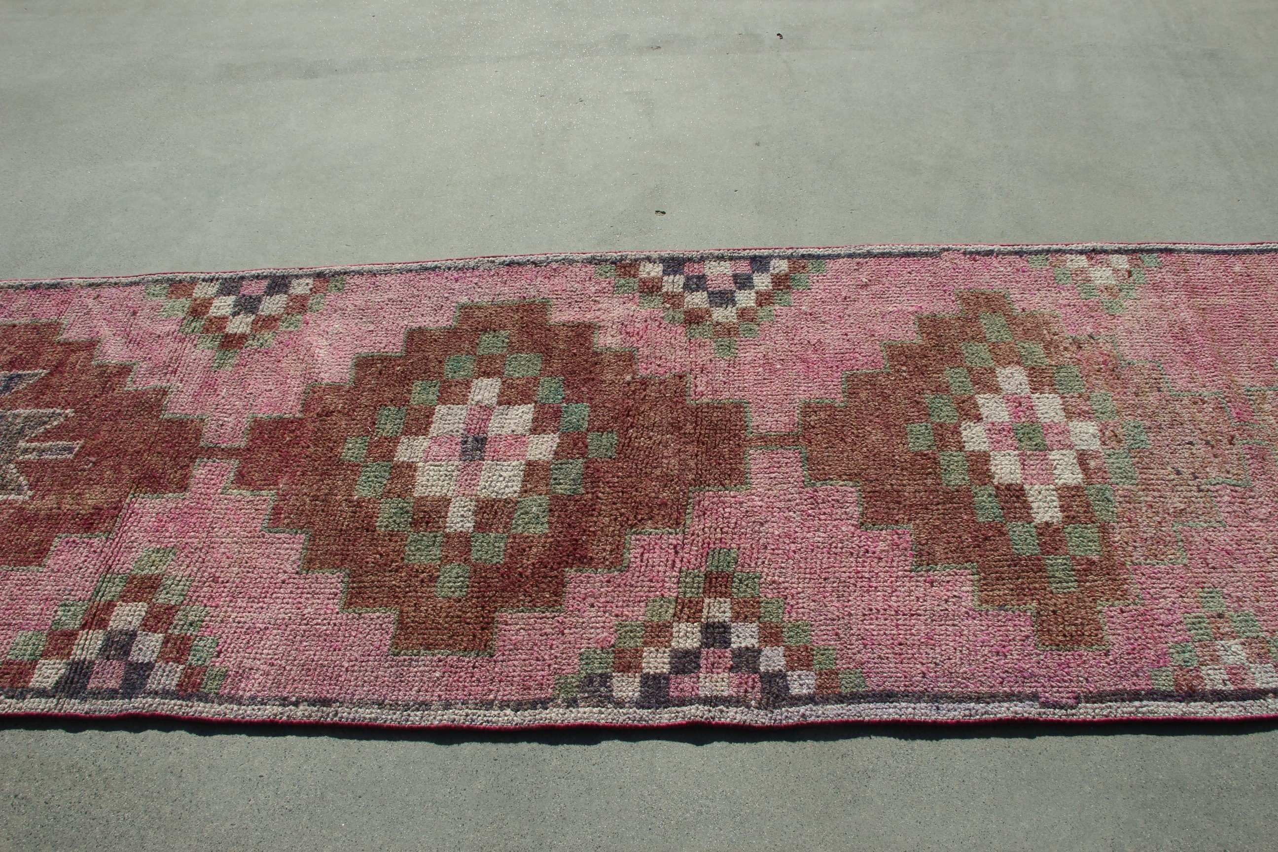 Pembe Lüks Halılar, Harika Halı, 2,9x12 ft Yolluk Halıları, Estetik Halı, Vintage Halılar, Türk Halısı, Merdiven Halıları, Mutfak Halısı, Koridor Halısı