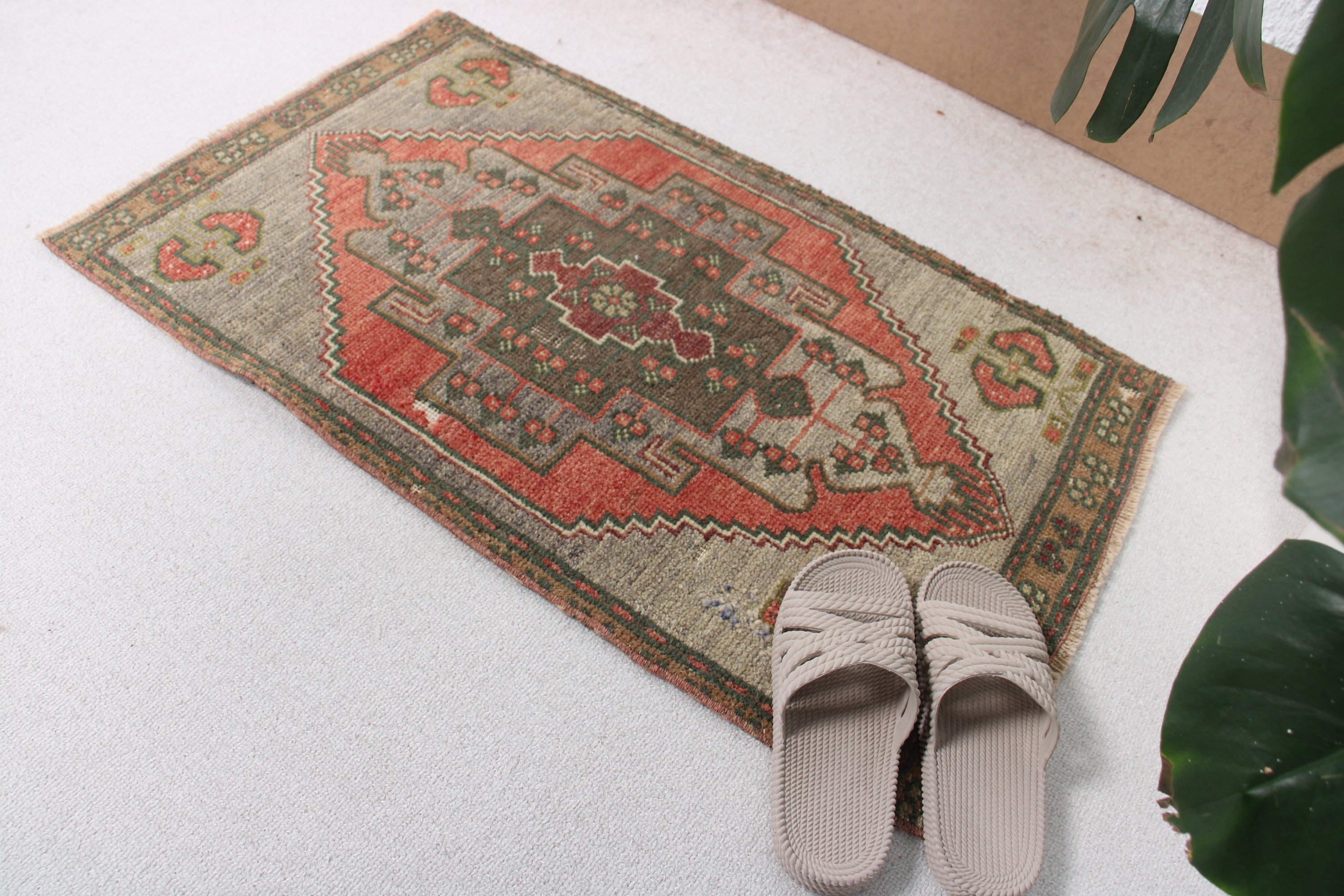 Araba Paspası Halıları, Giriş Halısı, Anadolu Halıları, 1.7x2.9 ft Küçük Halı, Mutfak Halıları, Vintage Halı, Türk Halıları, Yeşil Anadolu Halısı, Banyo Halıları