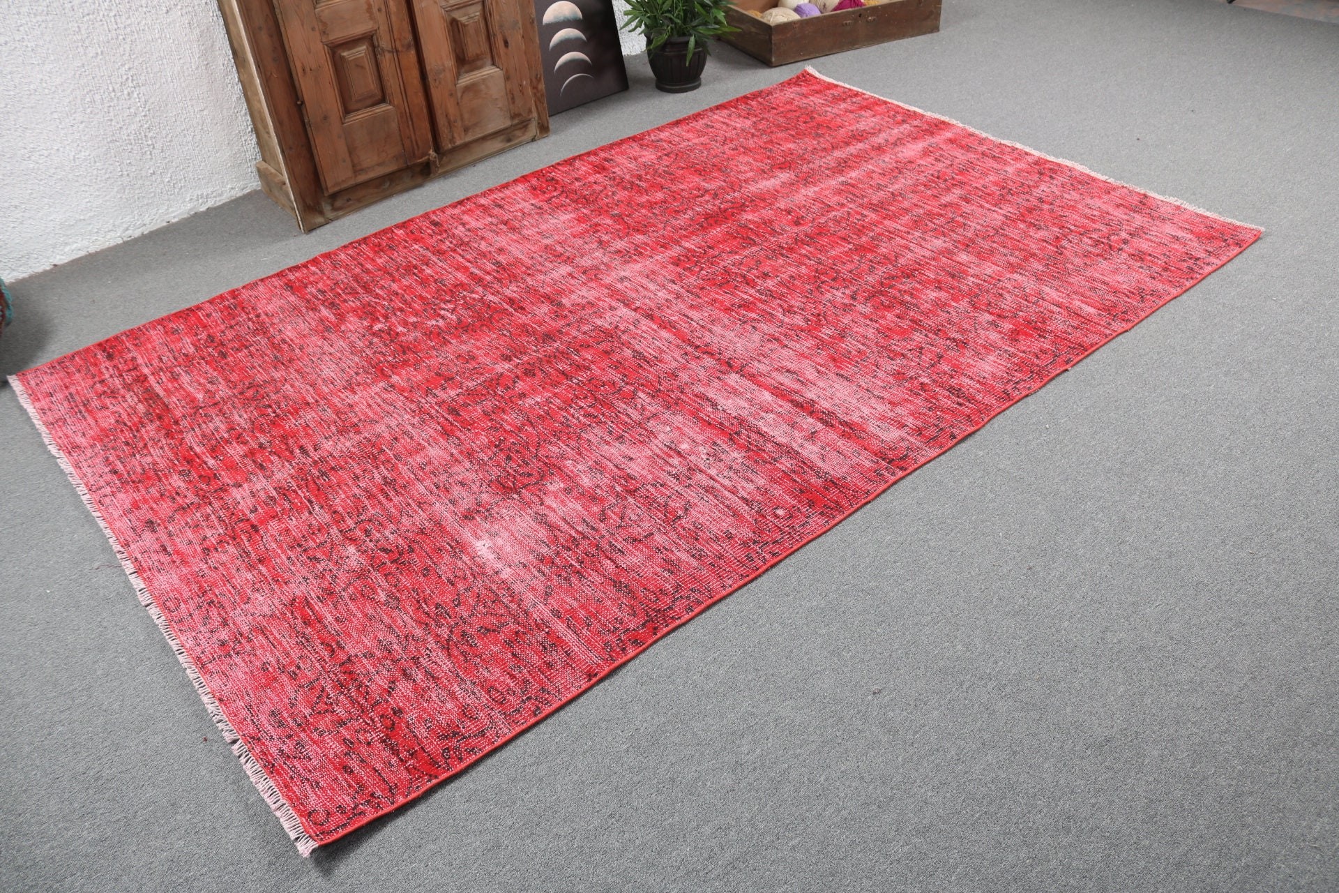 Dining Room Rugs, Red Boho Rugs, Aztec Rug, 5.5x8.4 ft Large Rug, Vintage Rugs, Luxury Rug, Turkish Rug, Home Decor Rugs, Salon Rug