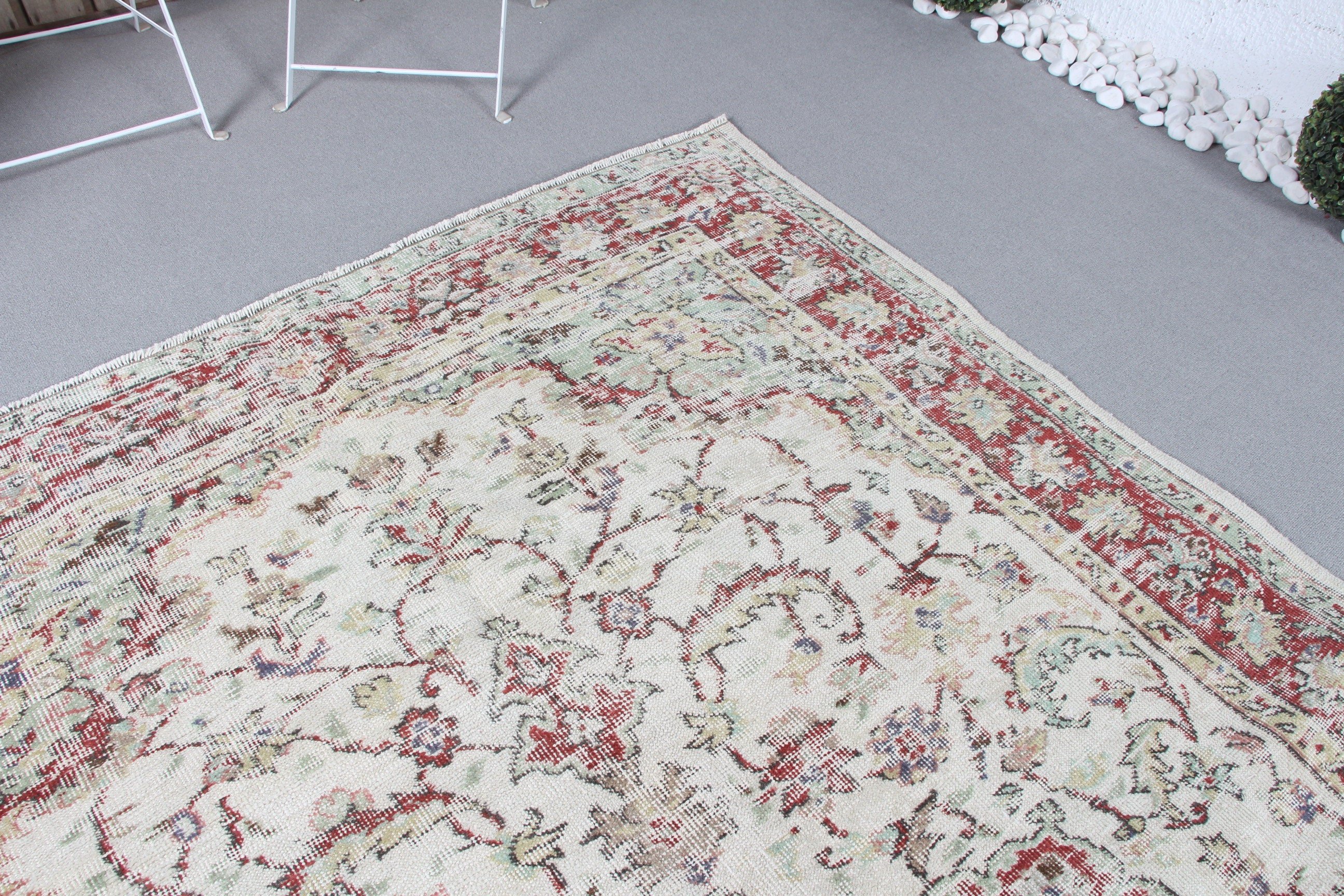 Dorm Rug, Vintage Rug, Antique Rugs, Beige Antique Rug, 5.2x8.2 ft Large Rug, Living Room Rug, Turkish Rug, Anatolian Rugs, Dining Room Rug