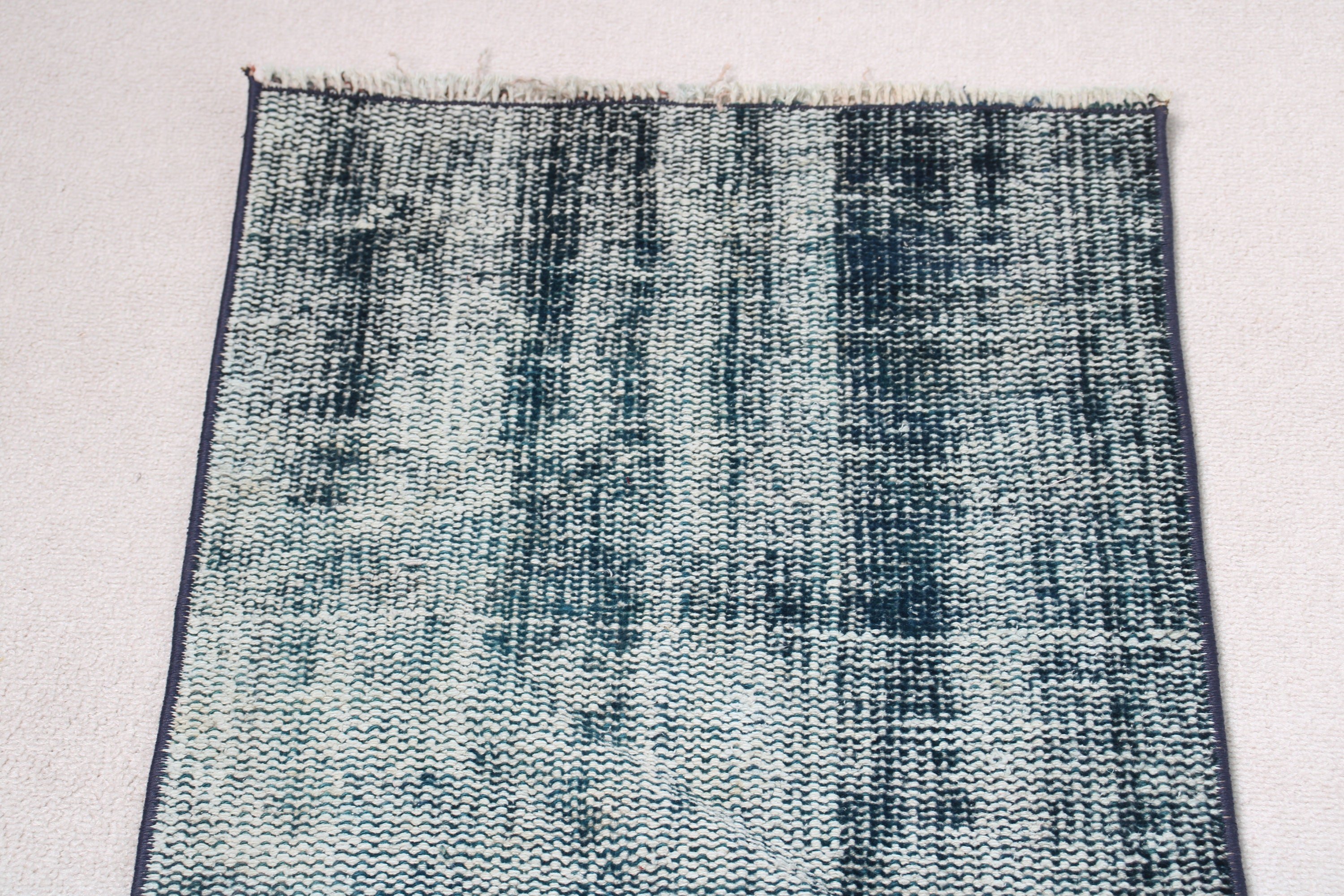 Blue Boho Rug, Small Area Rug, 1.6x3.2 ft Small Rugs, Rugs for Kitchen, Door Mat Rug, Vintage Rug, Turkish Rugs, Wool Rug, Moroccan Rug