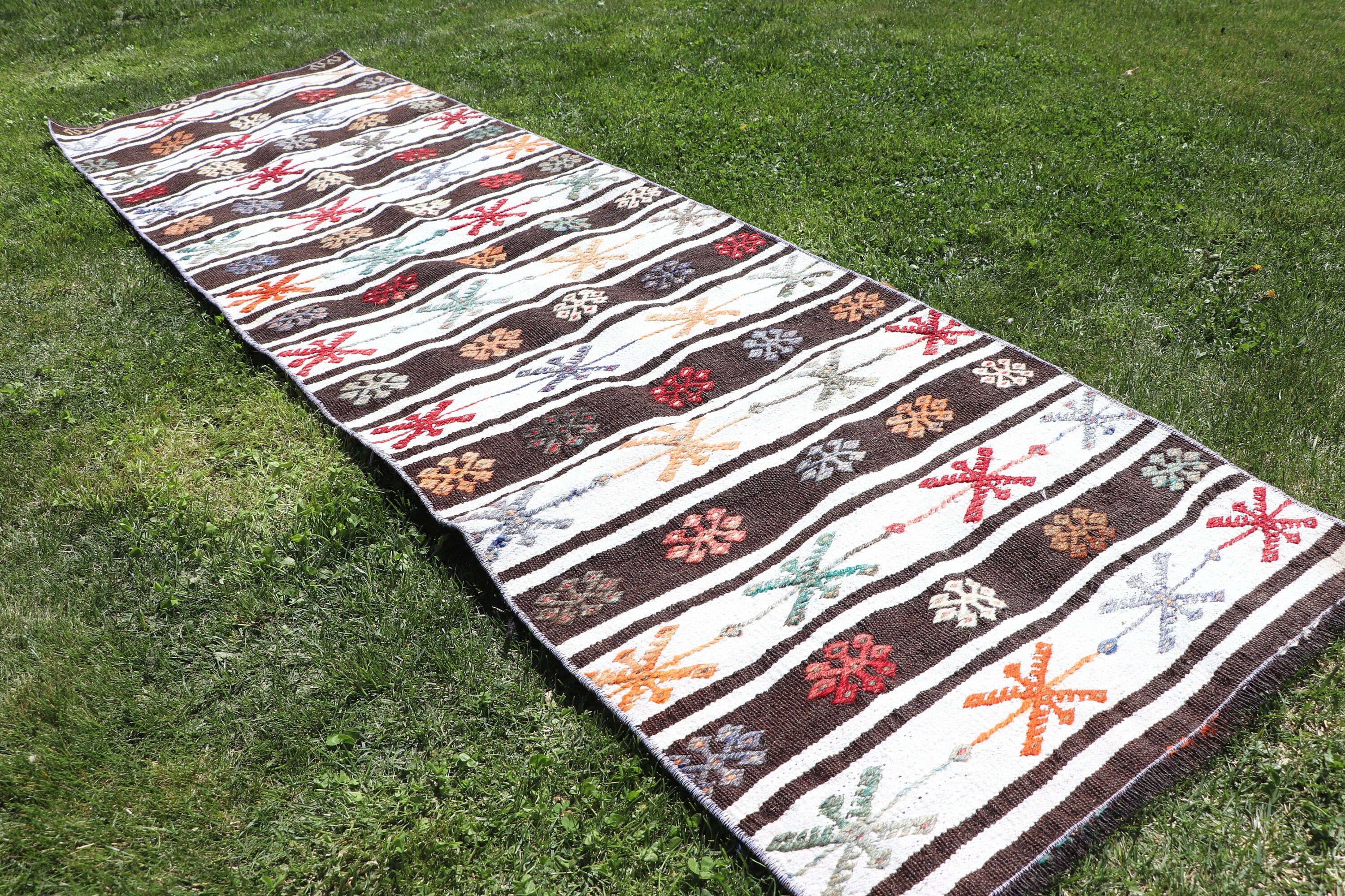 Vintage Halılar, 2.2x7.6 ft Yolluk Halısı, Kilim, Türk Halıları, Yün Halısı, Açıklama Halıları, Koridor Halısı, Beyaz Anadolu Halıları, Koridor Halısı