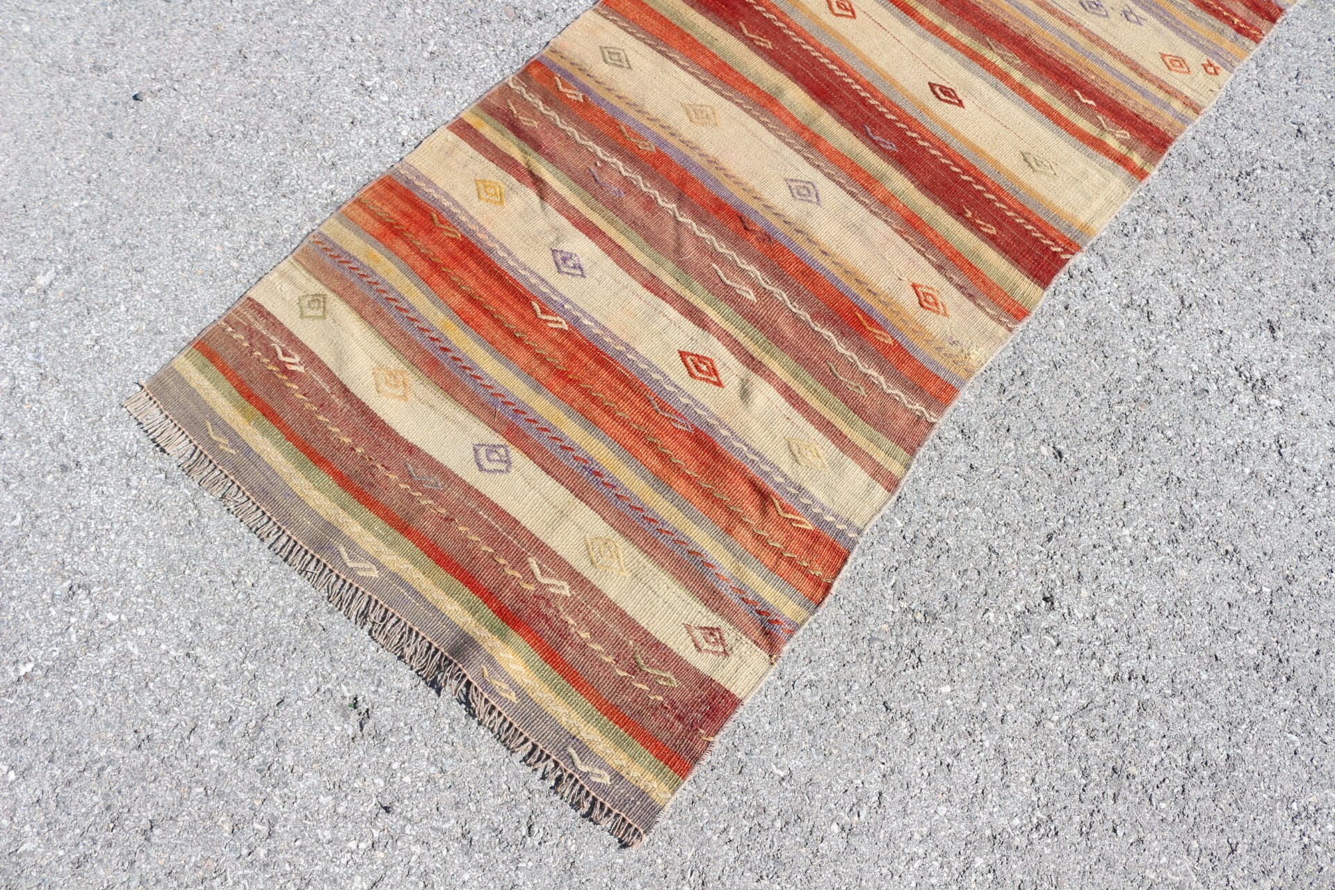 Anadolu Kilim, Mutfak Kilim, Yolluk Kilim, Sarı Antik Kilim, 76x215 cm Yolluk Kilim, Merdiven Kilim, Merdiven Kilim, Nostaljik Kilim