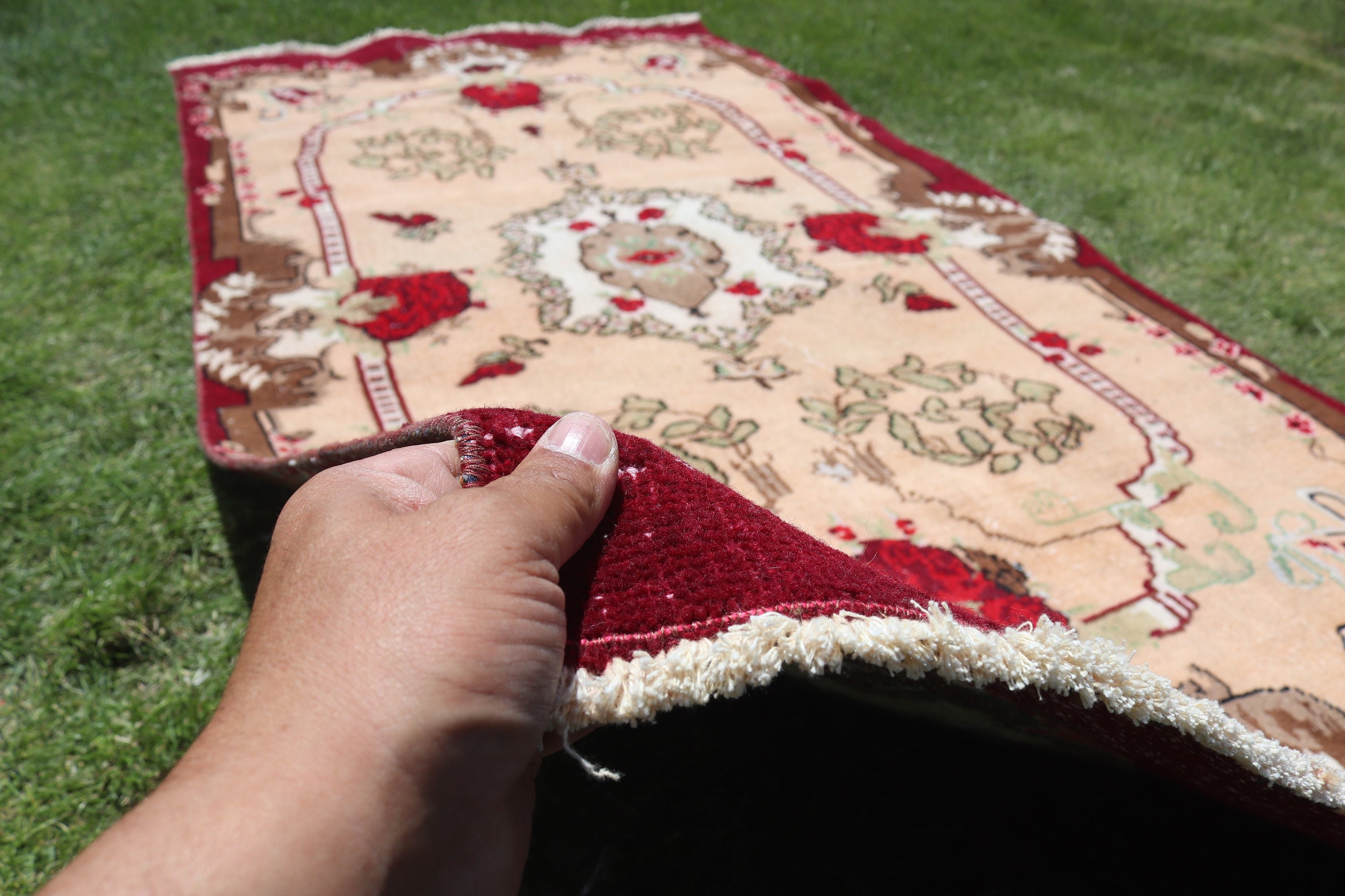 Vintage Halı, 3,9x8 ft Alan Halıları, Geometrik Halı, Yatak Odası Halısı, Türk Halıları, Nötr Halılar, Pembe Yer Halıları, Mutfak Halısı, İç Mekan Halıları