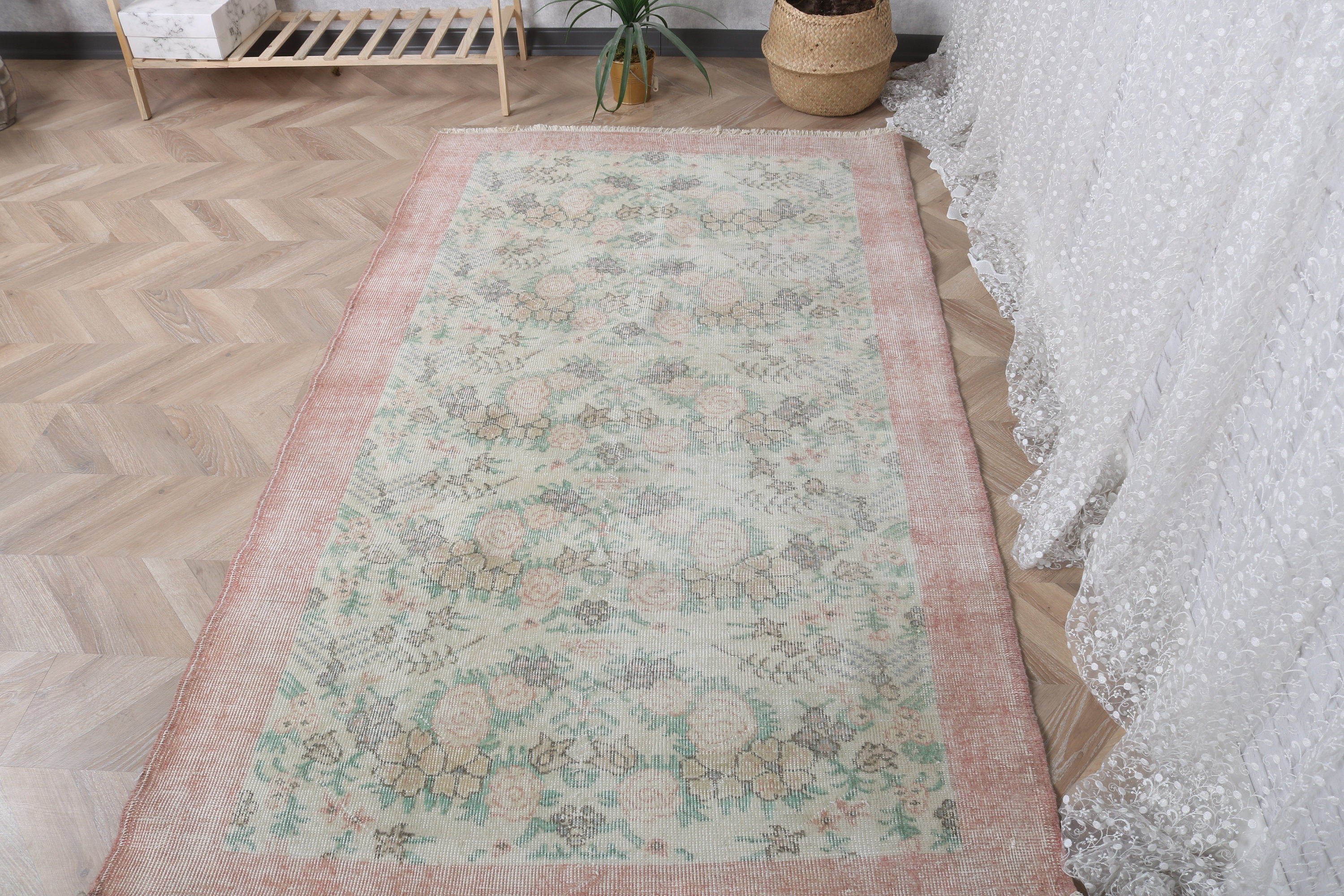 3,9x6,7 ft Alan Halısı, Vintage Alan Halısı, Vintage Halı, Bej Boho Halıları, Havalı Halılar, Türk Halısı, Oturma Odası Halıları, Kabile Halıları, Lüks Halı