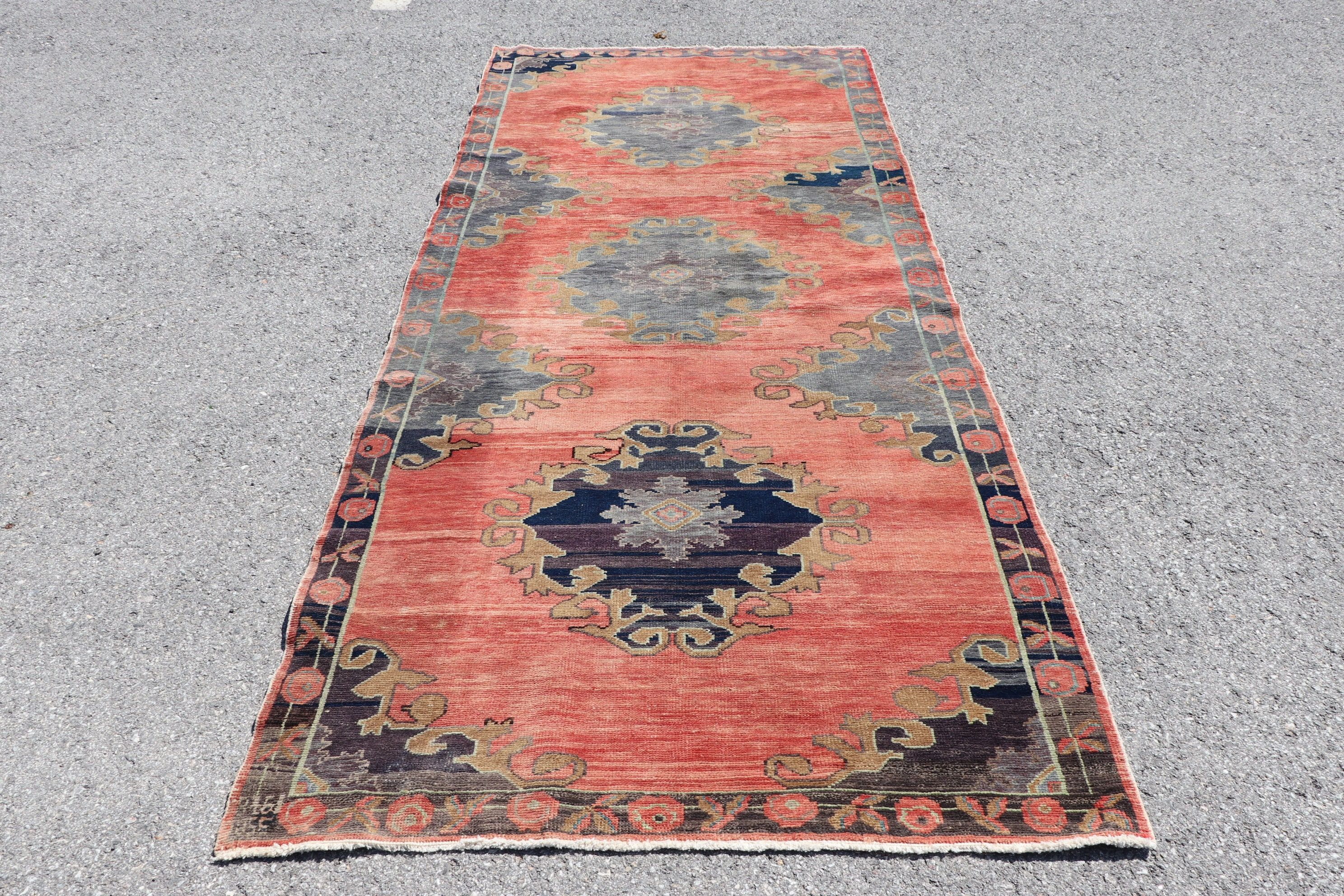 4.1x9.5 ft Area Rug, Floor Rug, Oushak Rugs, Vintage Rugs, Red Cool Rug, Turkish Rug, Living Room Rug, Antique Rug, Dining Room Rugs