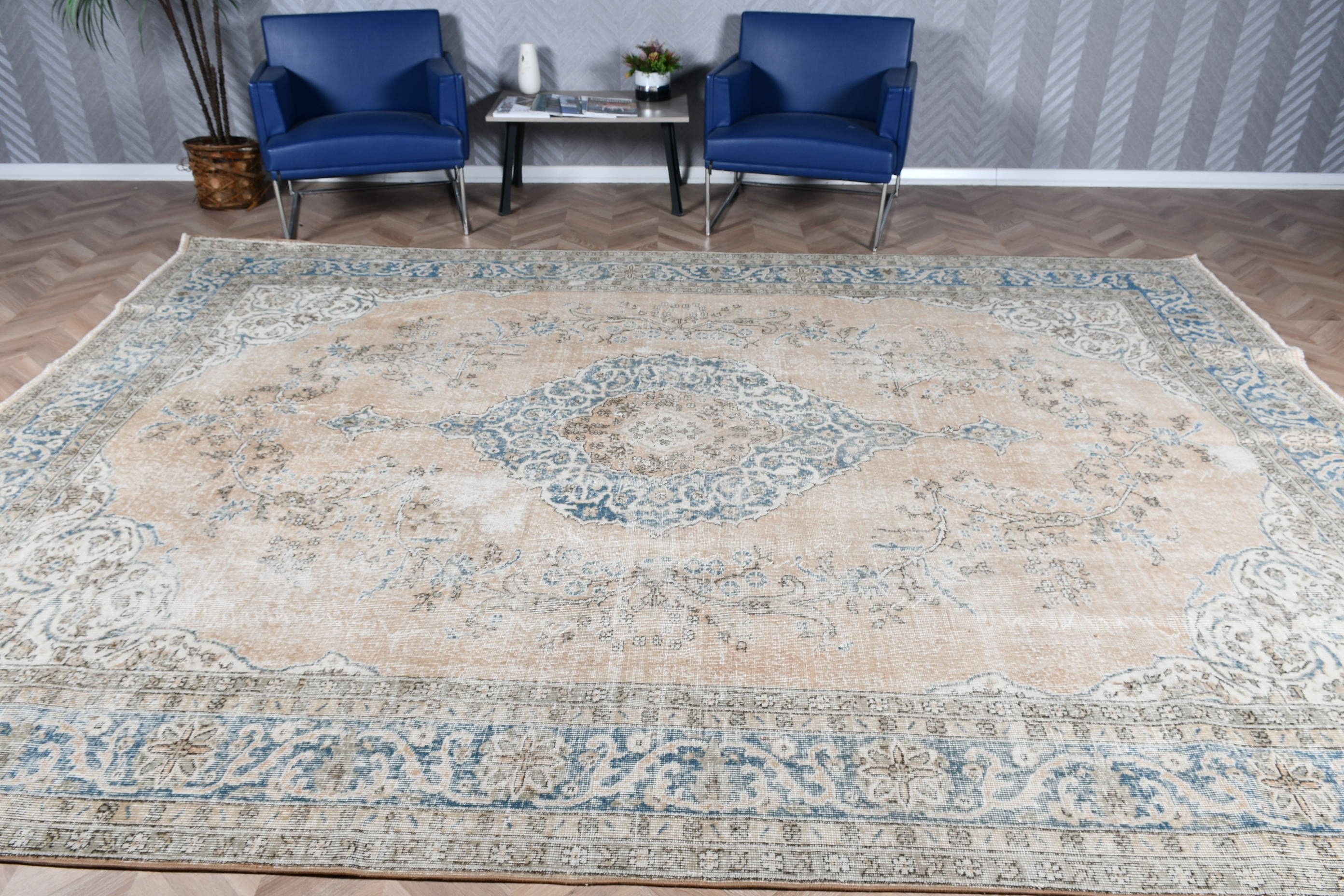 Bedroom Rugs, Nomadic Rugs, Salon Rug, Vintage Rug, Brown Anatolian Rug, Turkish Rug, Dining Room Rug, 9.1x12.4 ft Oversize Rugs, Floor Rug