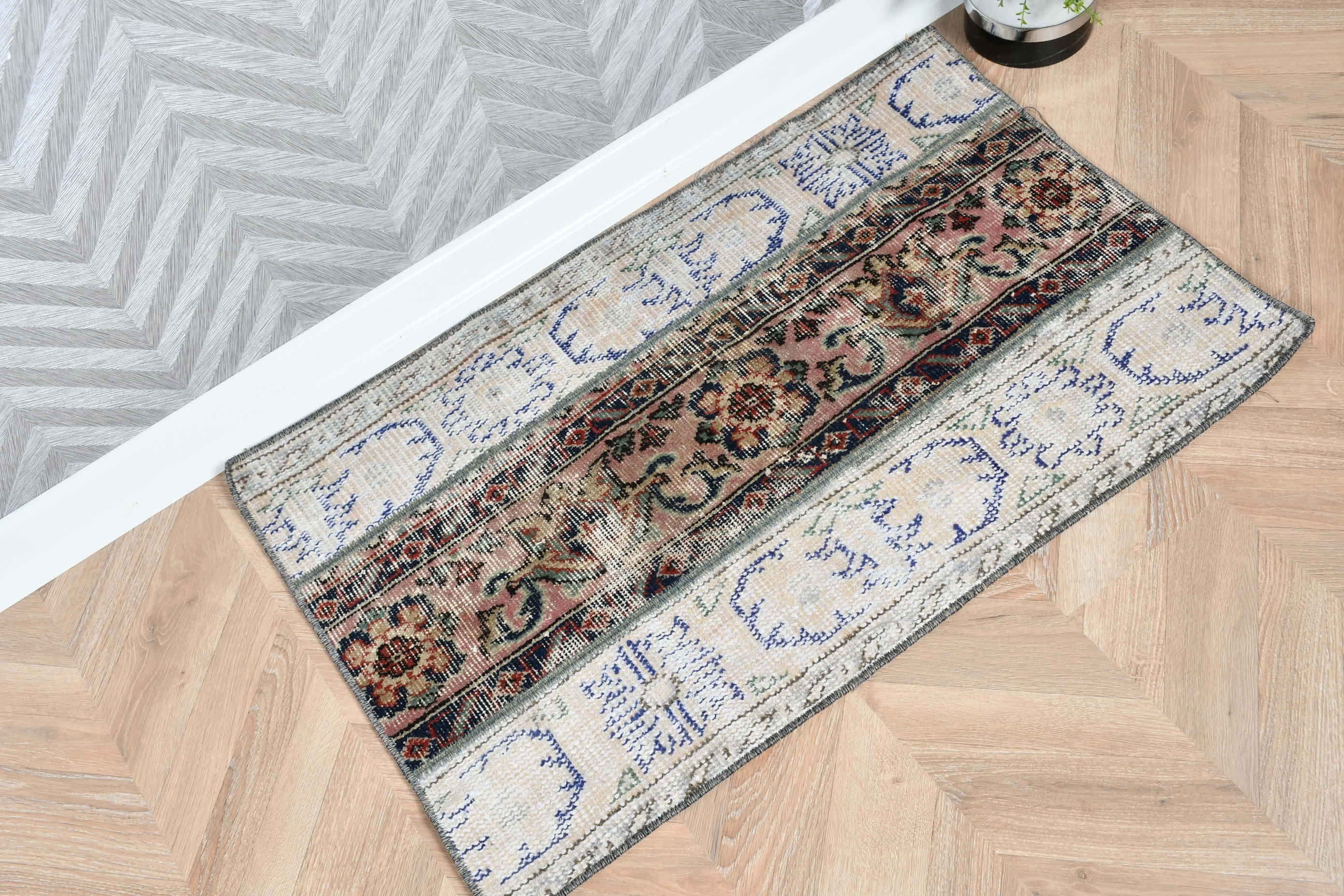 Bathroom Rug, 1.9x3.1 ft Small Rug, Bath Rug, Floor Rug, Art Rugs, Beige Wool Rugs, Rugs for Car Mat, Oushak Rug, Vintage Rug, Turkish Rug