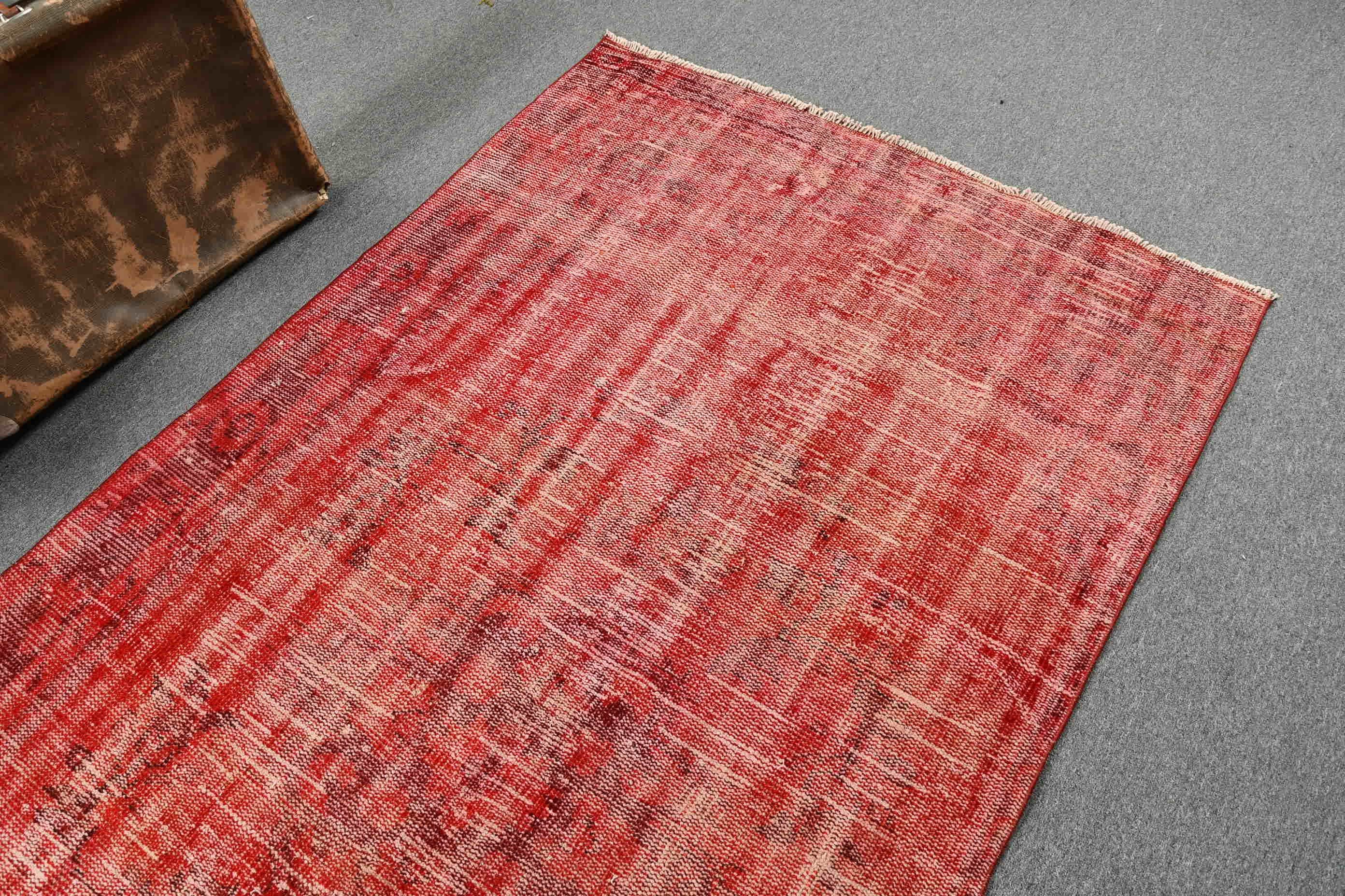 Nursery Rugs, 4.5x8.4 ft Area Rug, Antique Rug, Cool Rug, Vintage Rug, Red Moroccan Rugs, Kitchen Rugs, Turkish Rugs, Rugs for Kitchen