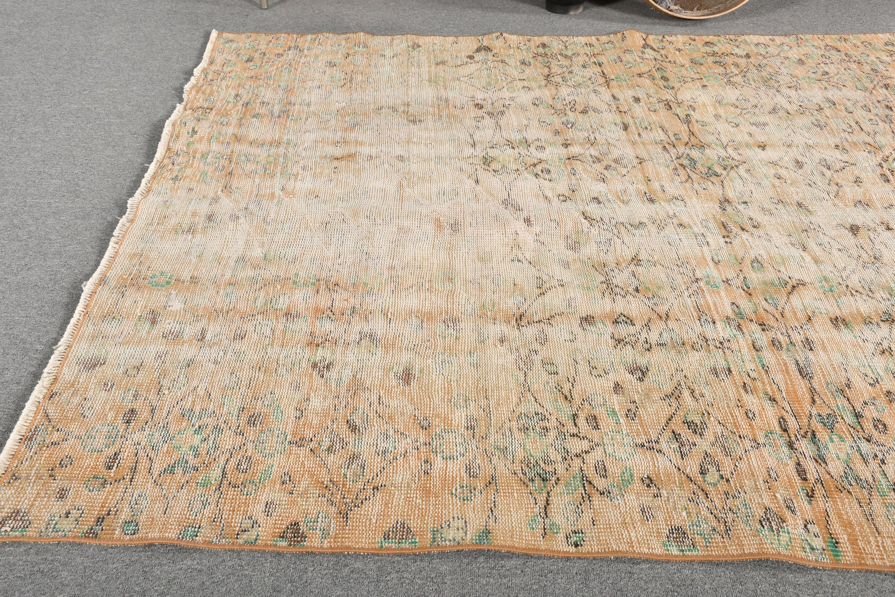 Living Room Rug, Brown Kitchen Rug, Turkish Rug, Bedroom Rugs, Home Decor Rugs, Vintage Rug, Art Rugs, Oushak Rugs, 5.3x7.7 ft Large Rug