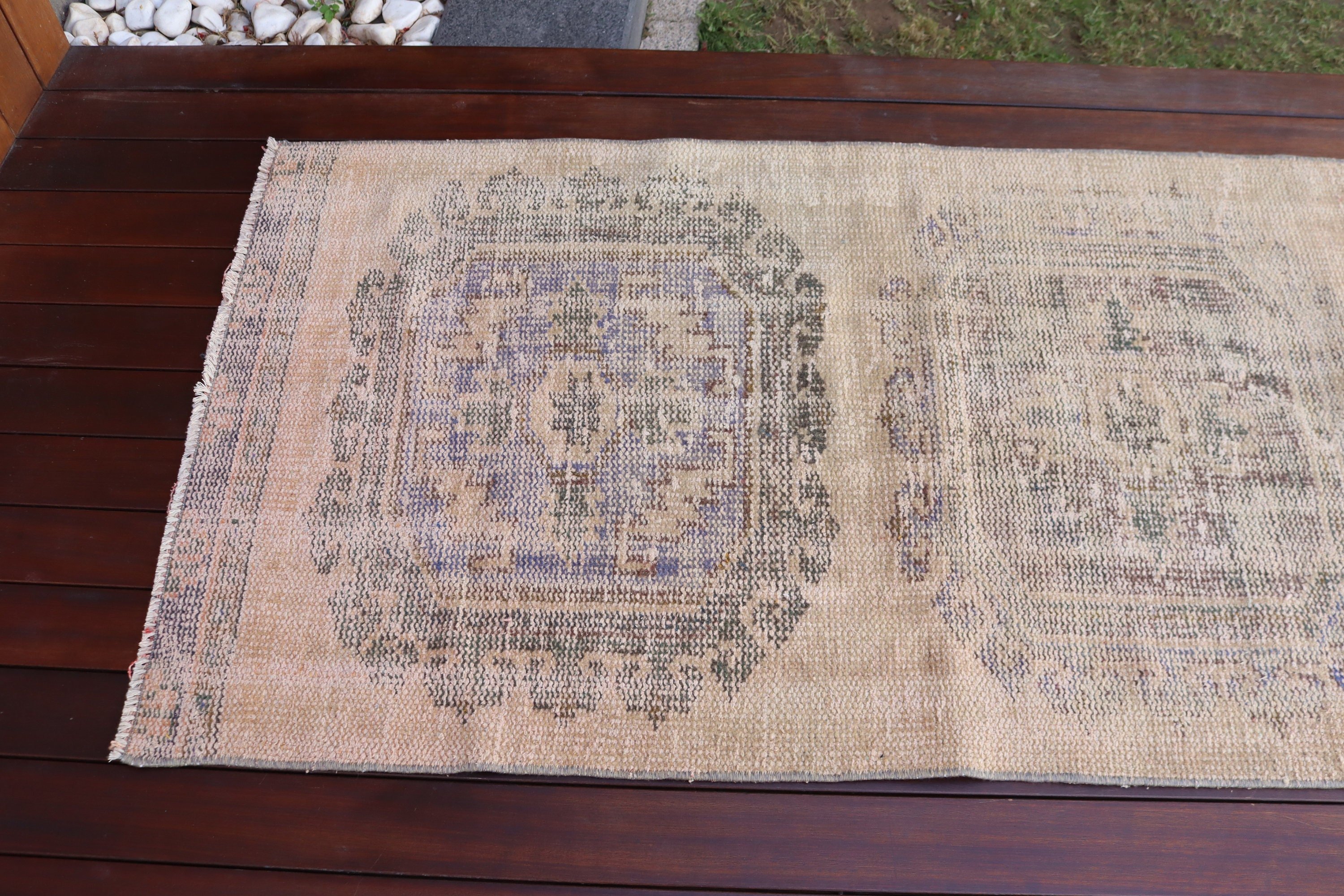 Runner Halıları, Mutfak Halısı, Türk Halıları, Bohem Halıları, Havalı Halı, El Dokuma Halıları, 2,8x11,2 ft Runner Halısı, Vintage Halı, Bej Yün Halılar