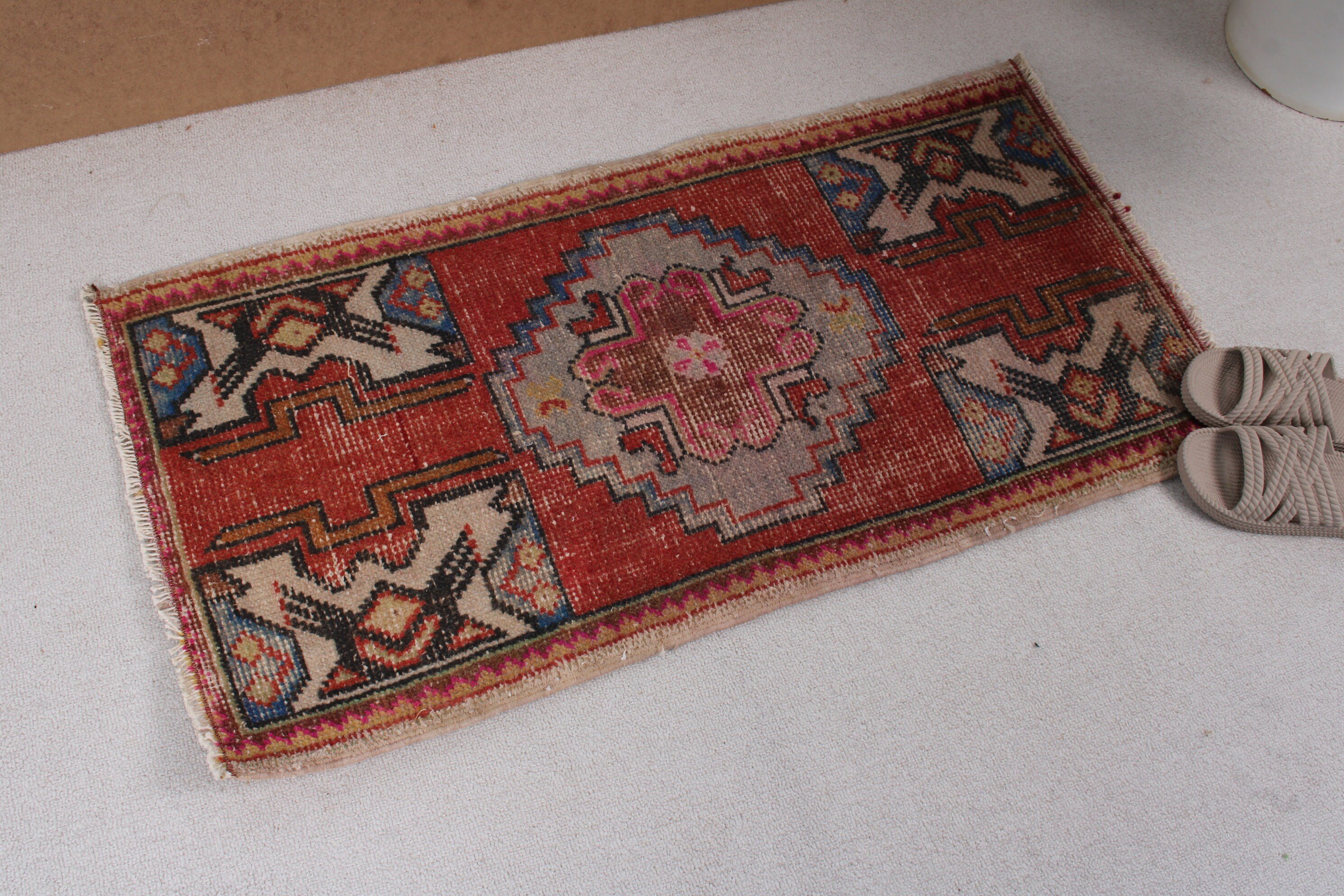 Modern Rug, Door Mat Rugs, Vintage Rugs, Red Moroccan Rug, Floor Rugs, Turkish Rugs, Nursery Rugs, 1.7x3.5 ft Small Rugs, Luxury Rug