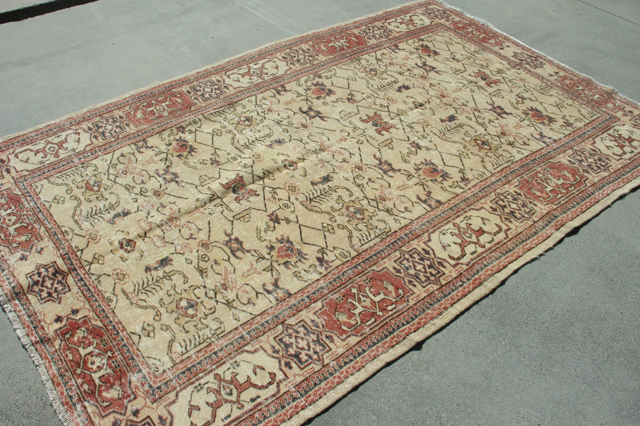 Dining Room Rugs, Floor Rug, Vintage Rug, Kitchen Rugs, 5x7.8 ft Area Rug, Boho Rugs, Turkish Rugs, Ethnic Rugs, Red Oriental Rugs