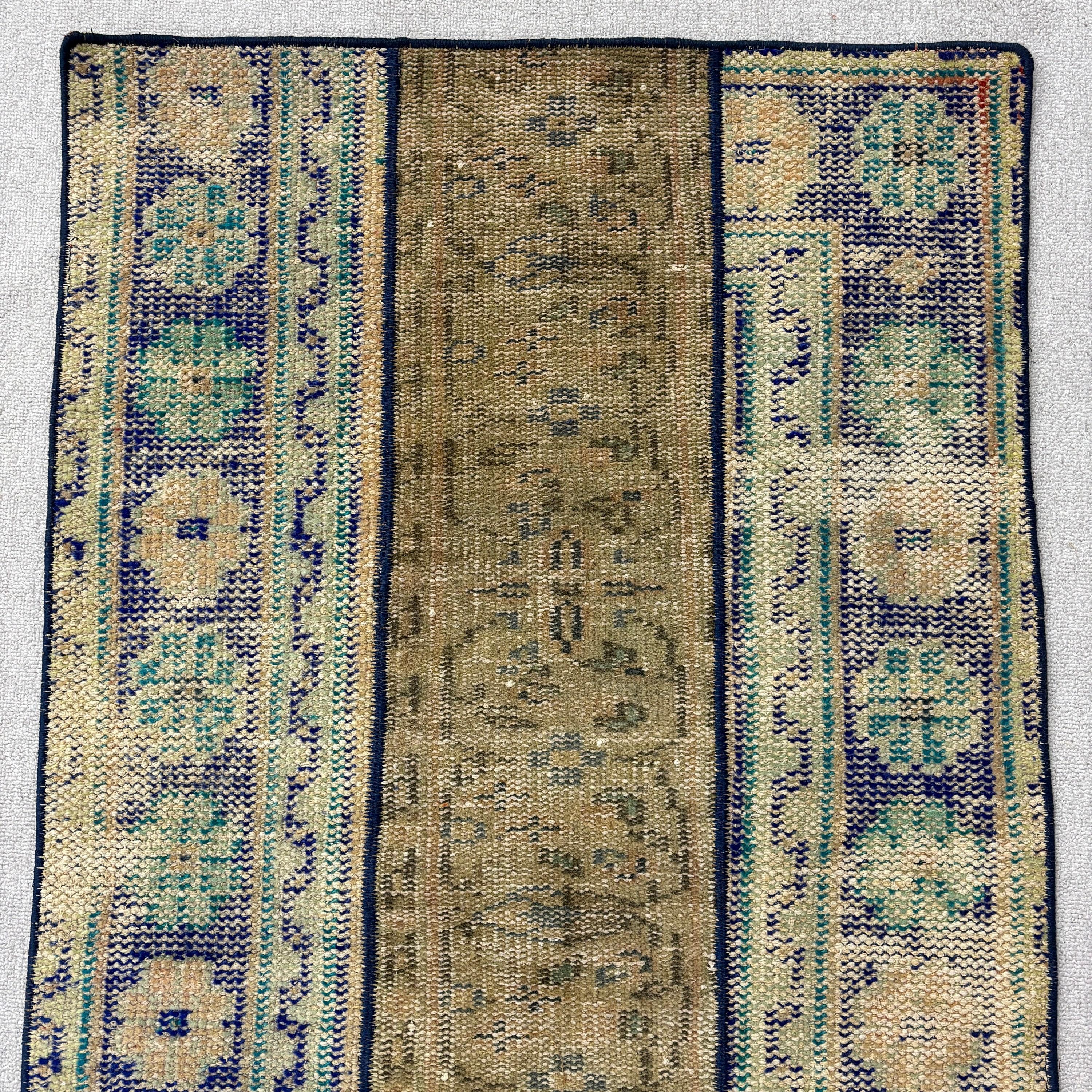 Bedroom Rug, Vintage Rug, Luxury Rug, 2.4x5.8 ft Small Rug, Oushak Rugs, Rugs for Car Mat, Blue Luxury Rug, Turkish Rugs, Kitchen Rug