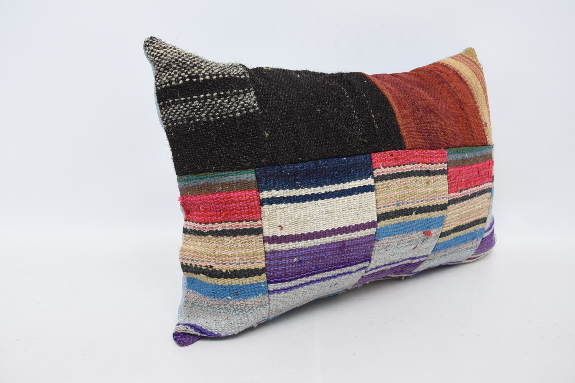 16"x24" Blue Pillow Sham, Interior Designer Pillow, Vintage Kilim Pillow, Pillow for Couch, Vintage Kilim Pillow Cushion