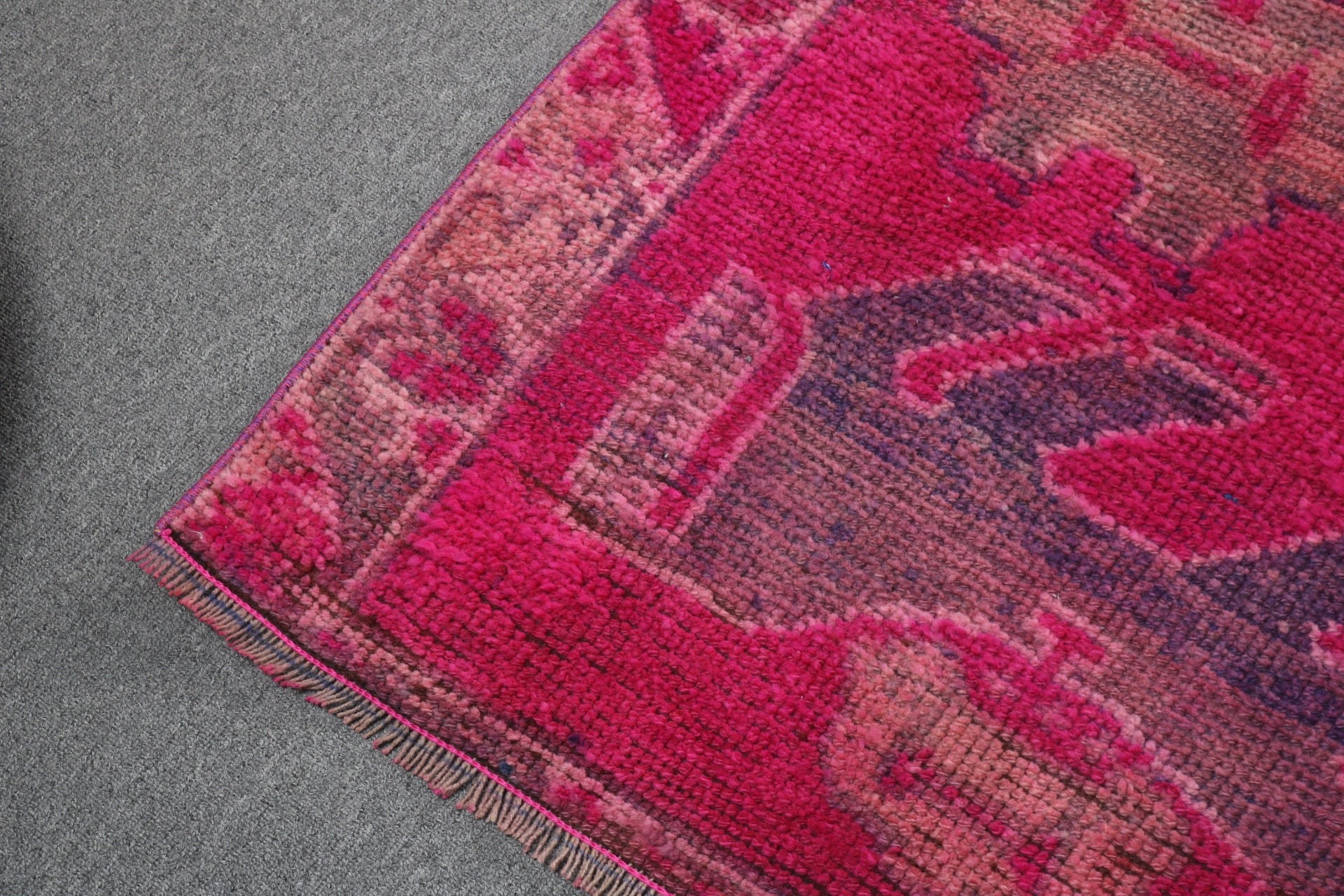 Flatweave Rugs, Turkish Rugs, Antique Rugs, Pink Floor Rug, Vintage Rug, Turkey Rug, 3x8.7 ft Runner Rugs, Corridor Rugs, Long Runner Rug