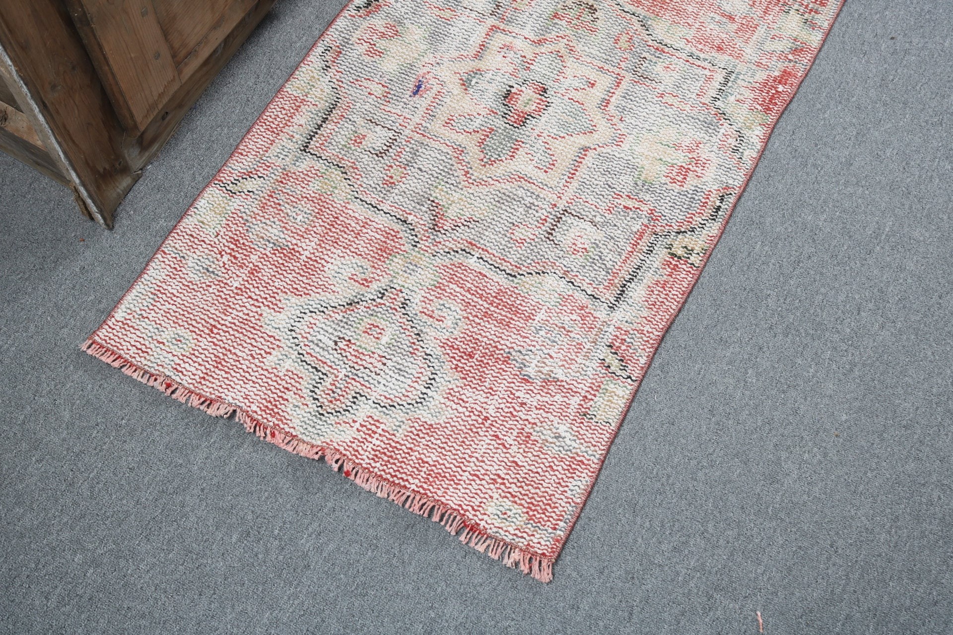 Rugs for Bath, Red Bedroom Rugs, Kitchen Rug, Vintage Rug, 2x3.4 ft Small Rugs, Oushak Rug, Turkish Rugs, Door Mat Rug, Small Boho Rugs