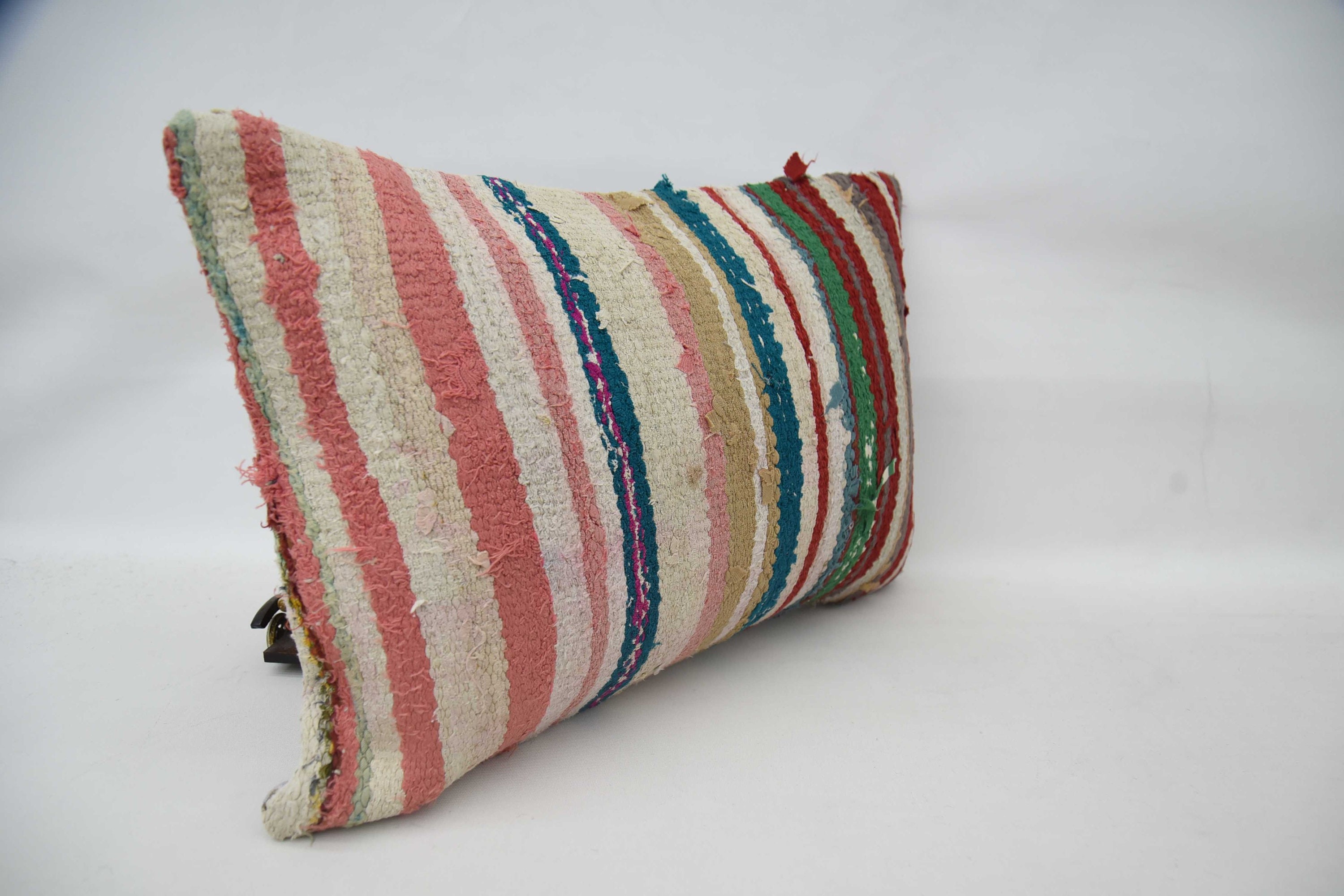 16"x24" Red Pillow Sham, Kilim Pillow, Luxury Cushion Cover, Sofa Bolster Cushion, Throw Kilim Pillow, Turkish Pillow, Retro Cushion Cover