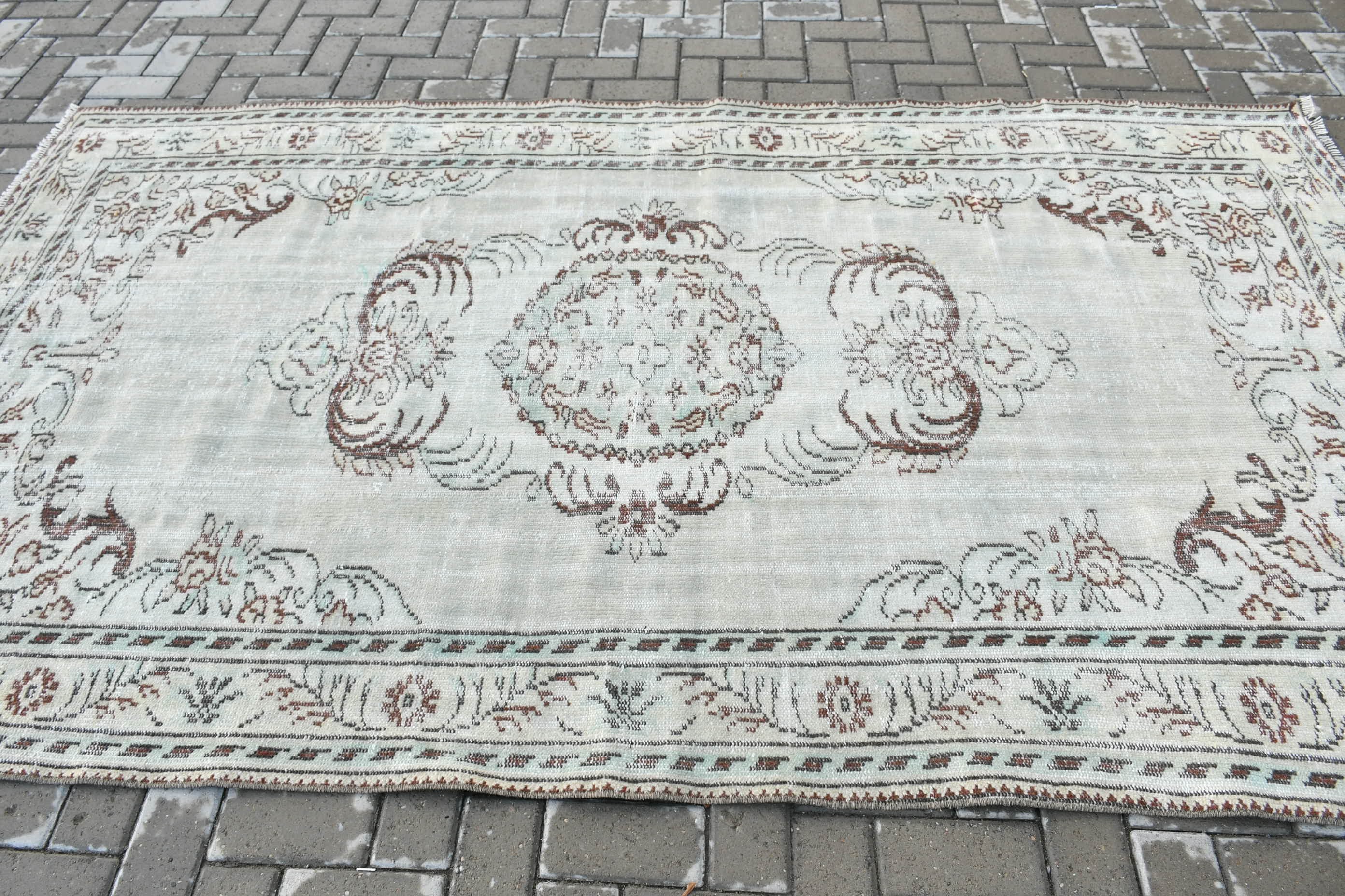 Oturma Odası Halıları, Yeşil Antika Halı, Oturma Odası Halısı, 5.3x9.2 ft Büyük Halı, Vintage Halı, Türk Halısı, Sanat Halısı, Yatak Odası Halıları, Yer Halısı