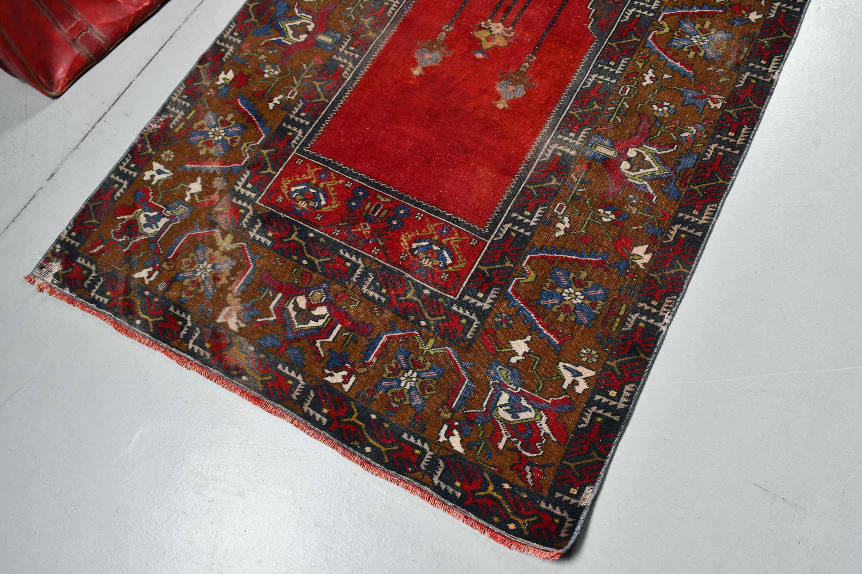 Vintage Rug, Organic Rug, Living Room Rugs, Red Moroccan Rugs, Home Decor Rugs, Turkish Rugs, Bedroom Rug, Floor Rugs, 3.7x6.5 ft Area Rug