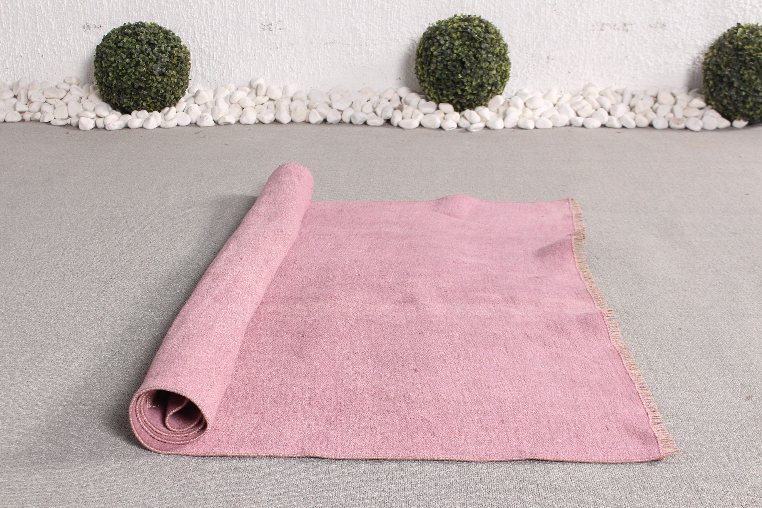 3,7x4,4 ft Aksan Halıları, Vintage Halı, Yün Halılar, Mutfak Halıları, Pembe Havalı Halılar, Yer Halıları, Çocuk Halıları, Mutfak Halıları, Türk Halıları