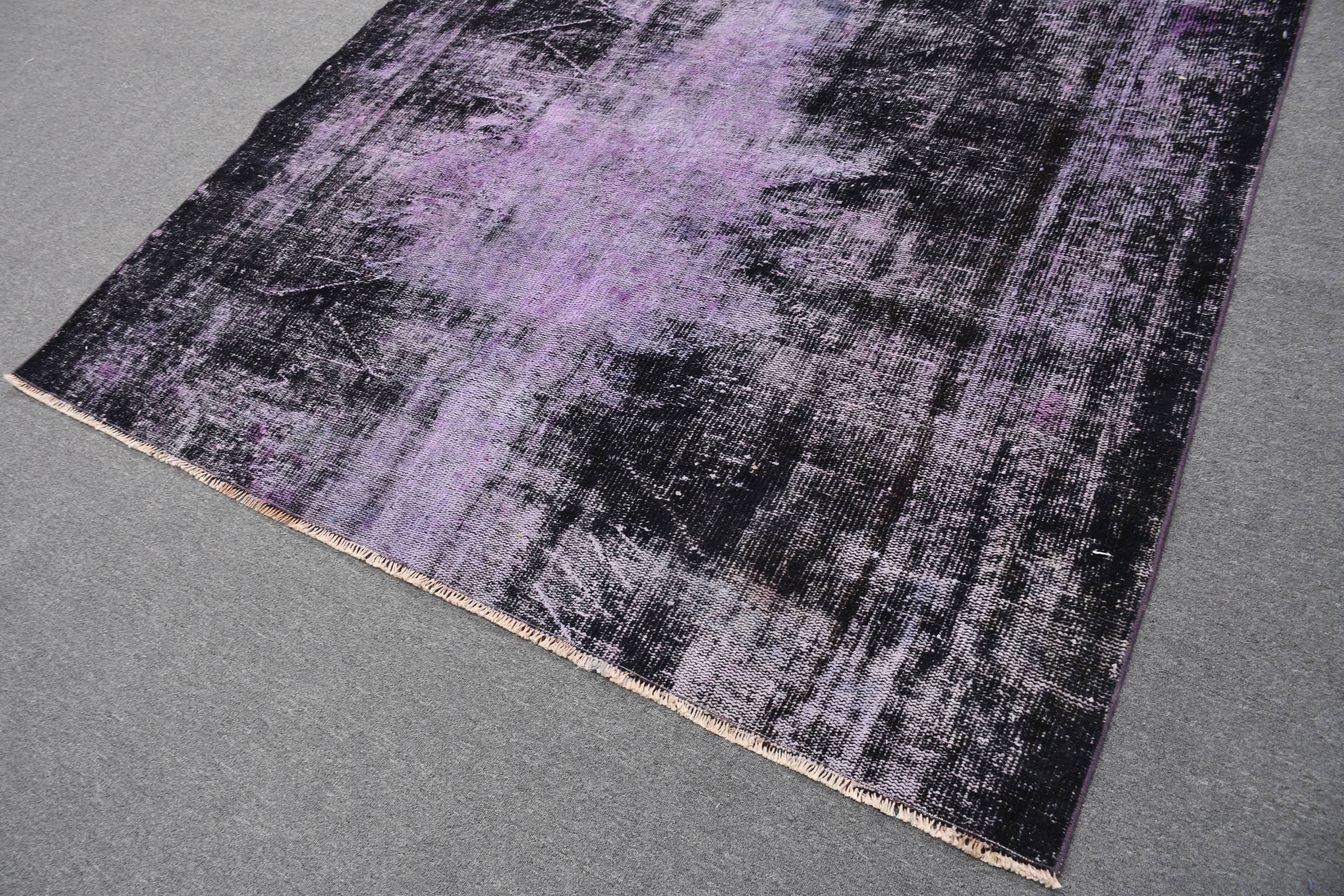 Turkish Rug, Salon Rug, Moroccan Rugs, 6.5x7.2 ft Large Rug, Purple Oriental Rug, Vintage Rug, Living Room Rug, Wool Rug, Rugs for Bedroom