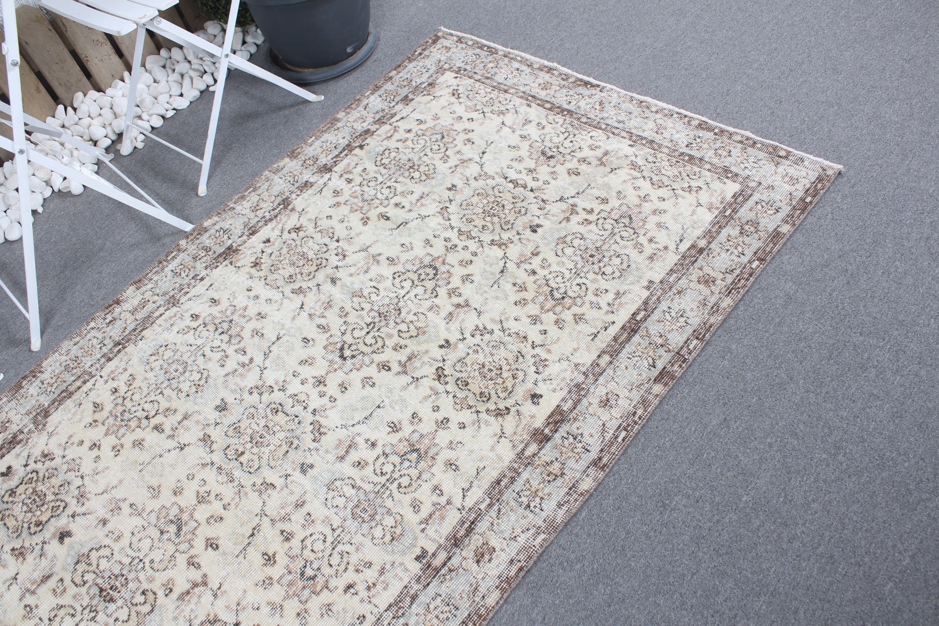 Dining Room Rug, Vintage Rug, Old Rug, 3.6x6.9 ft Area Rug, Turkish Rugs, Bedroom Rugs, Moroccan Rug, Oriental Rug, Beige Antique Rug