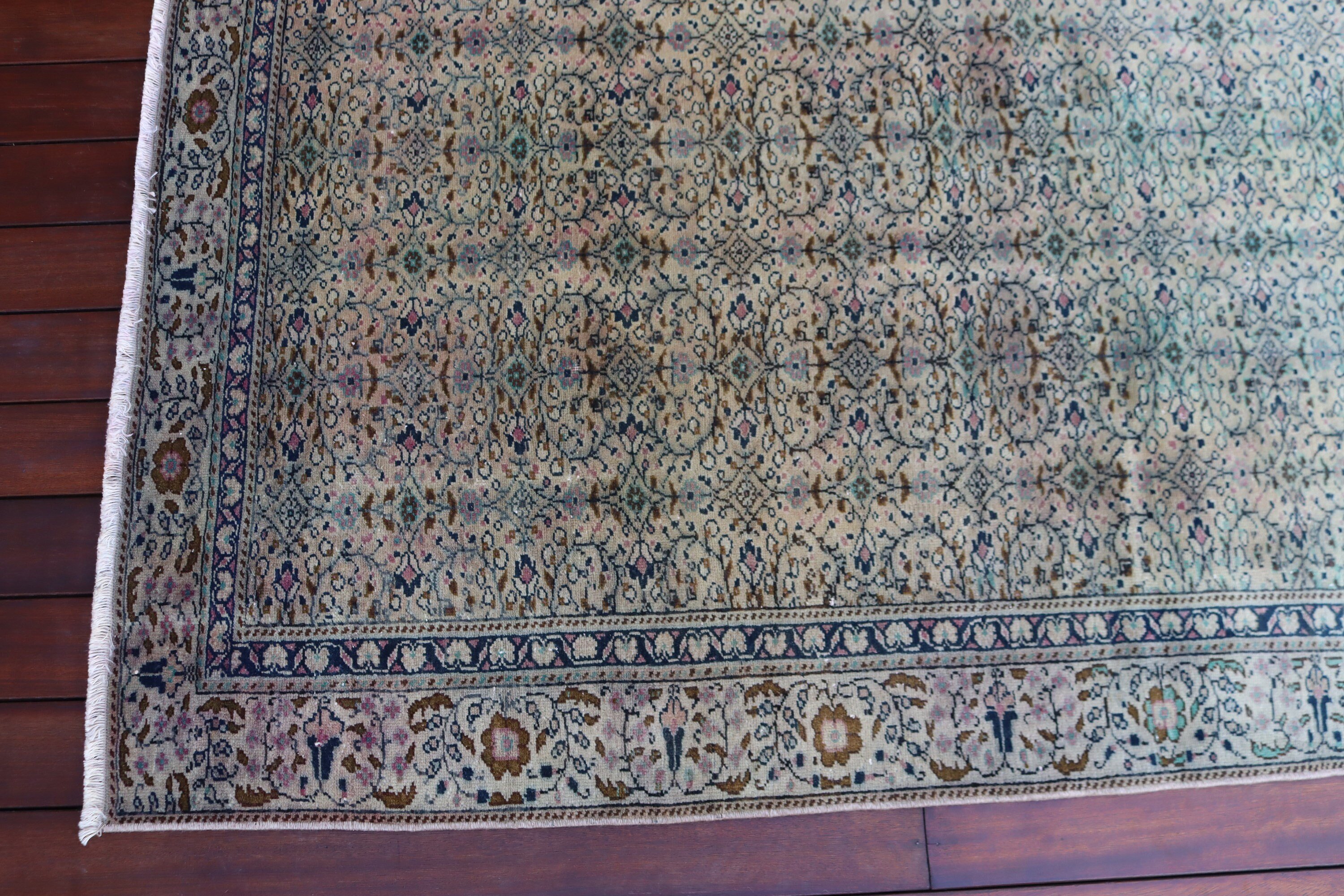 Anadolu Halısı, Vintage Vurgulu Halı, Vintage Halılar, Yün Halı, Çocuk Halısı, Etnik Halı, Türk Halıları, Bej Nötr Halı, 3,5x5,5 ft Vurgulu Halılar