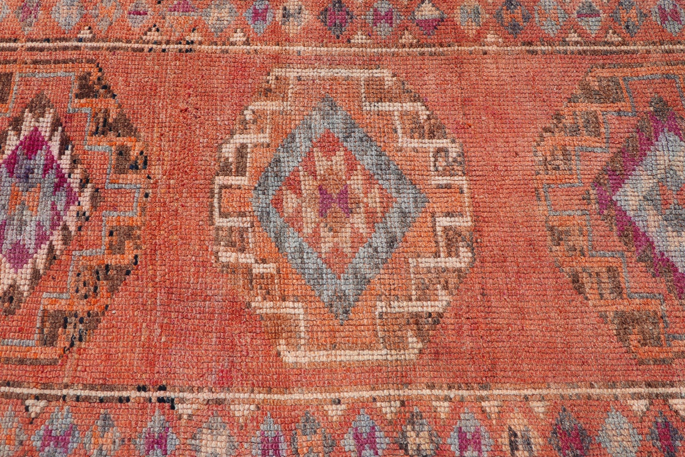 Turkish Rug, Orange Kitchen Rug, Oriental Rug, Rugs for Stair, Corridor Rug, Oushak Rug, Stair Rugs, 2.9x12.4 ft Runner Rug, Vintage Rugs