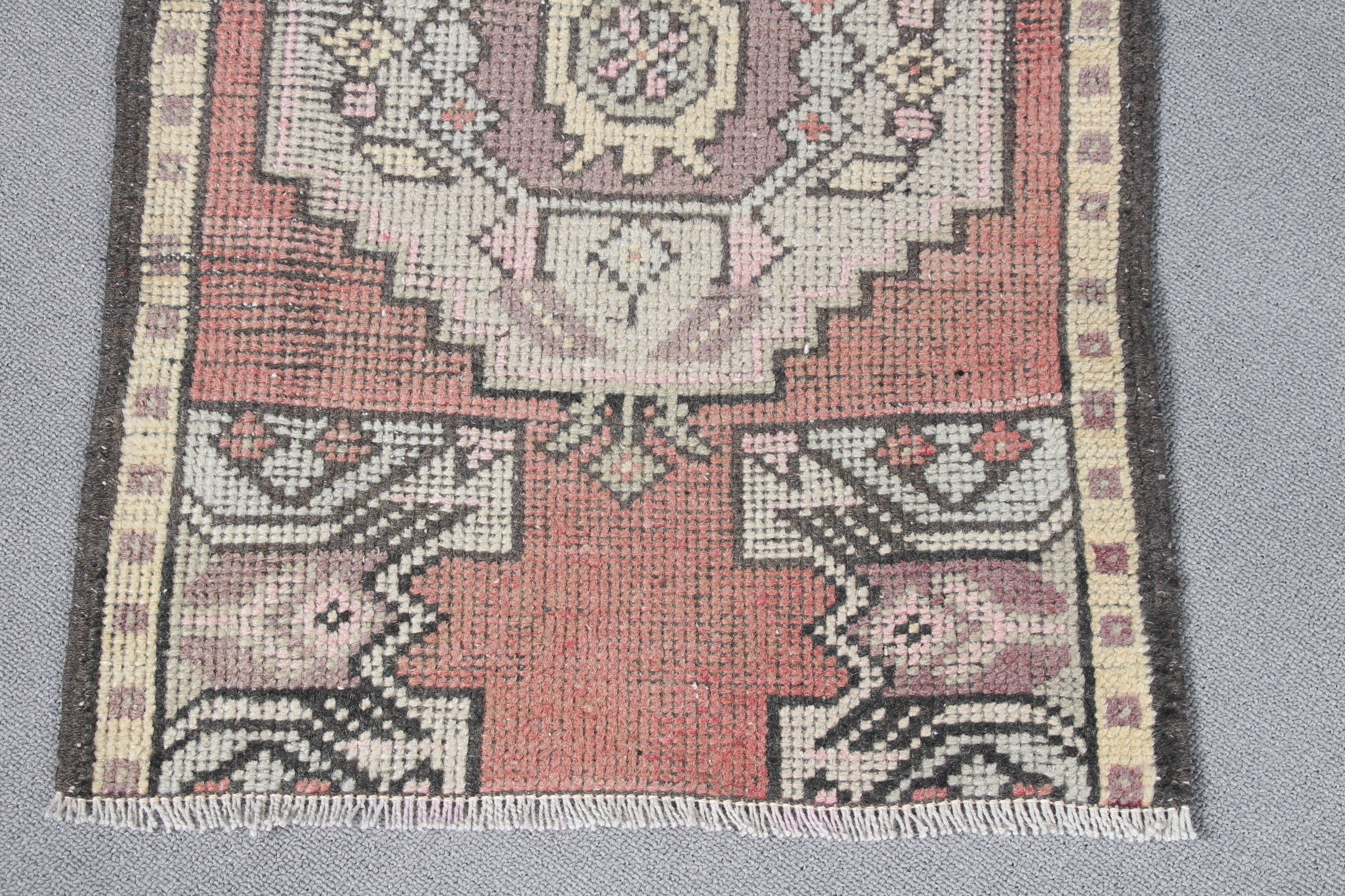 Oushak Halıları, Bej 1.6x2.4 ft Küçük Halı, Vintage Halılar, Giriş Halıları, Düz Dokuma Halılar, Mutfak Halıları, Türk Halısı, Anadolu Halısı