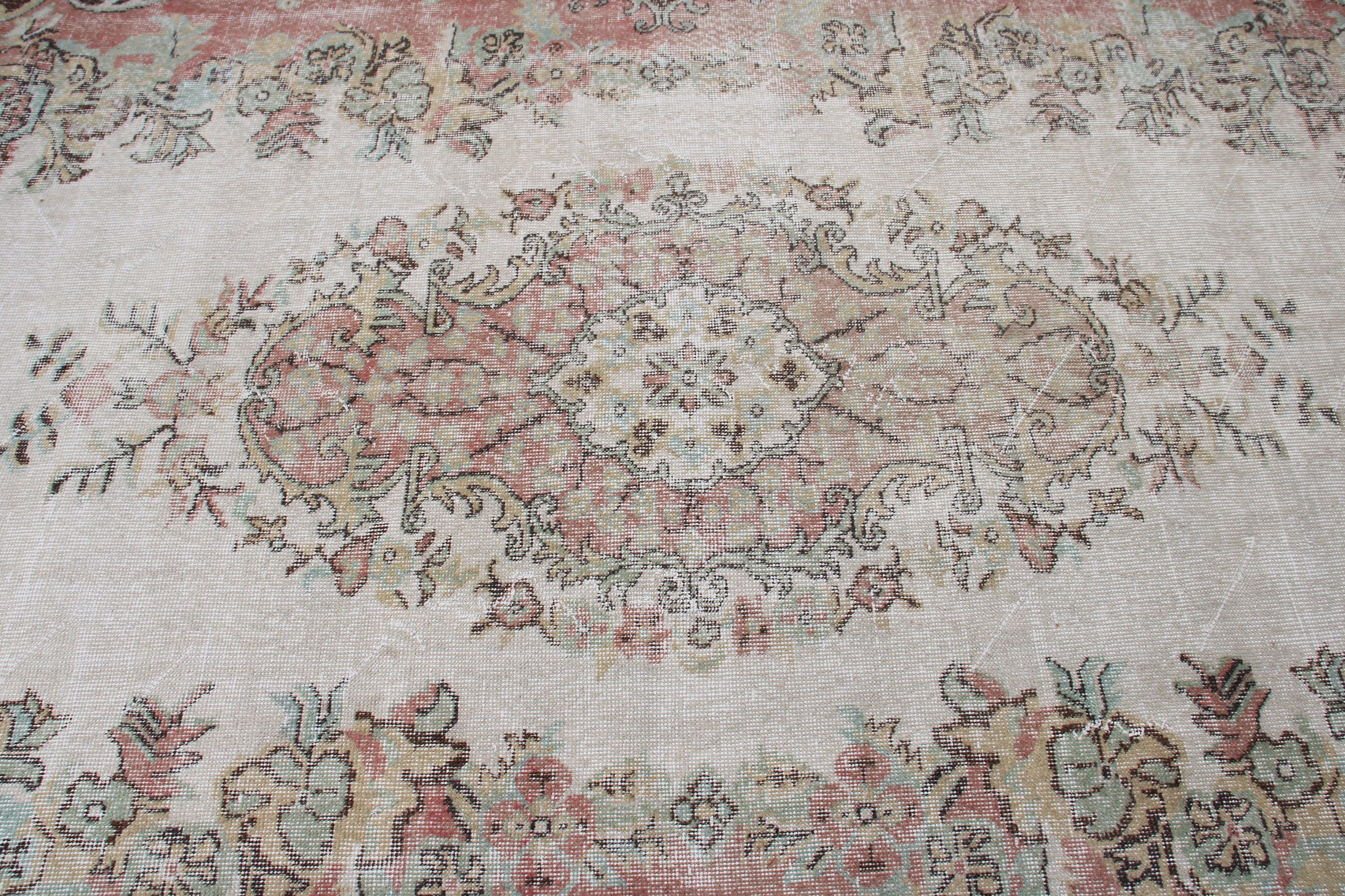 Vintage Halılar, 5.9x10.3 ft Büyük Halı, Bej Mutfak Halıları, Geometrik Halı, Büyük Boho Halı, Ev Dekor Halıları, Türk Halısı, Aztek Halıları, Salon Halısı