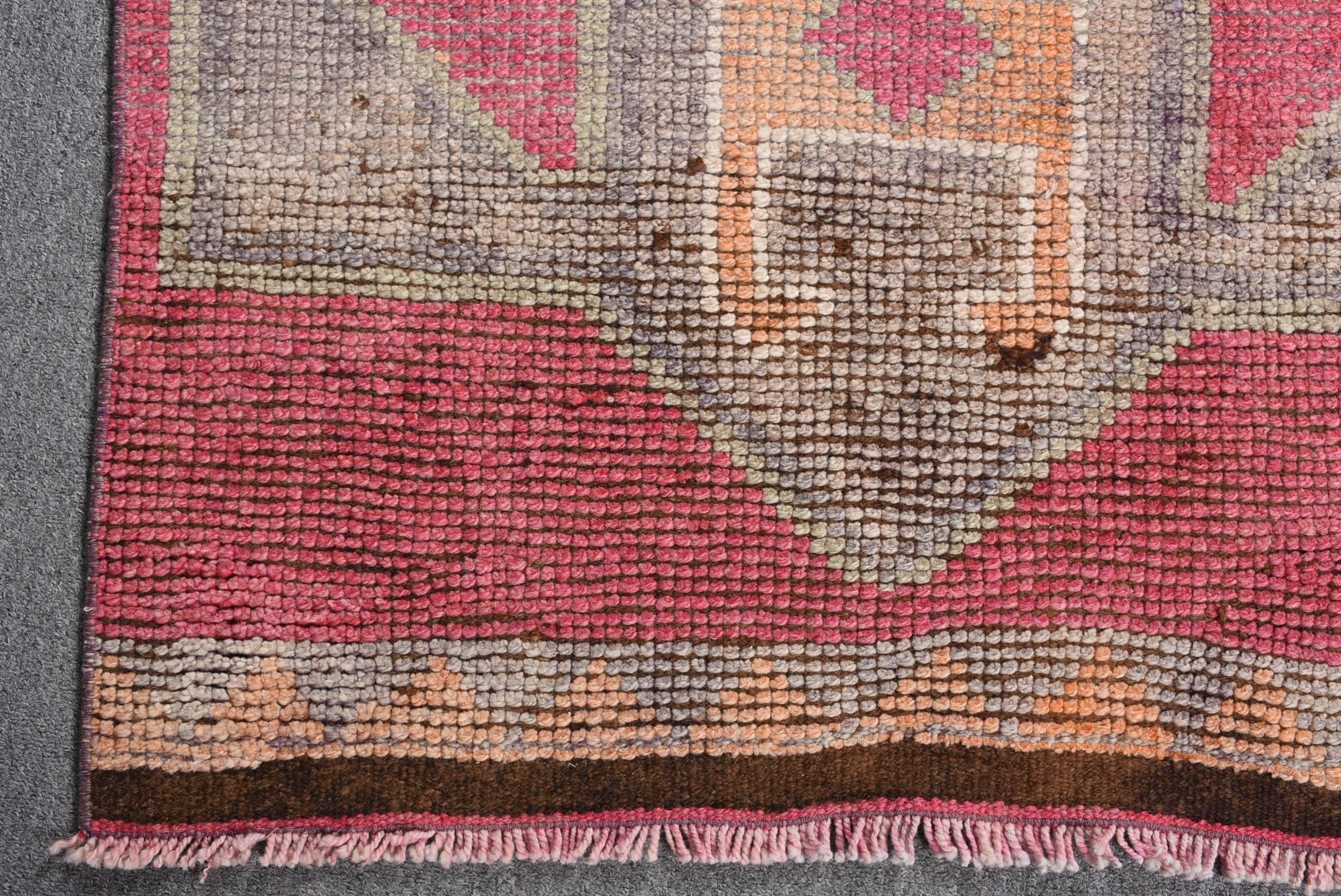 Pembe Oushak Halıları, Koridor Halısı, Türk Halıları, Koridor Halıları, Sessiz Halı, 2,8x9,8 ft Runner Halıları, Mutfak Halısı, Vintage Halı