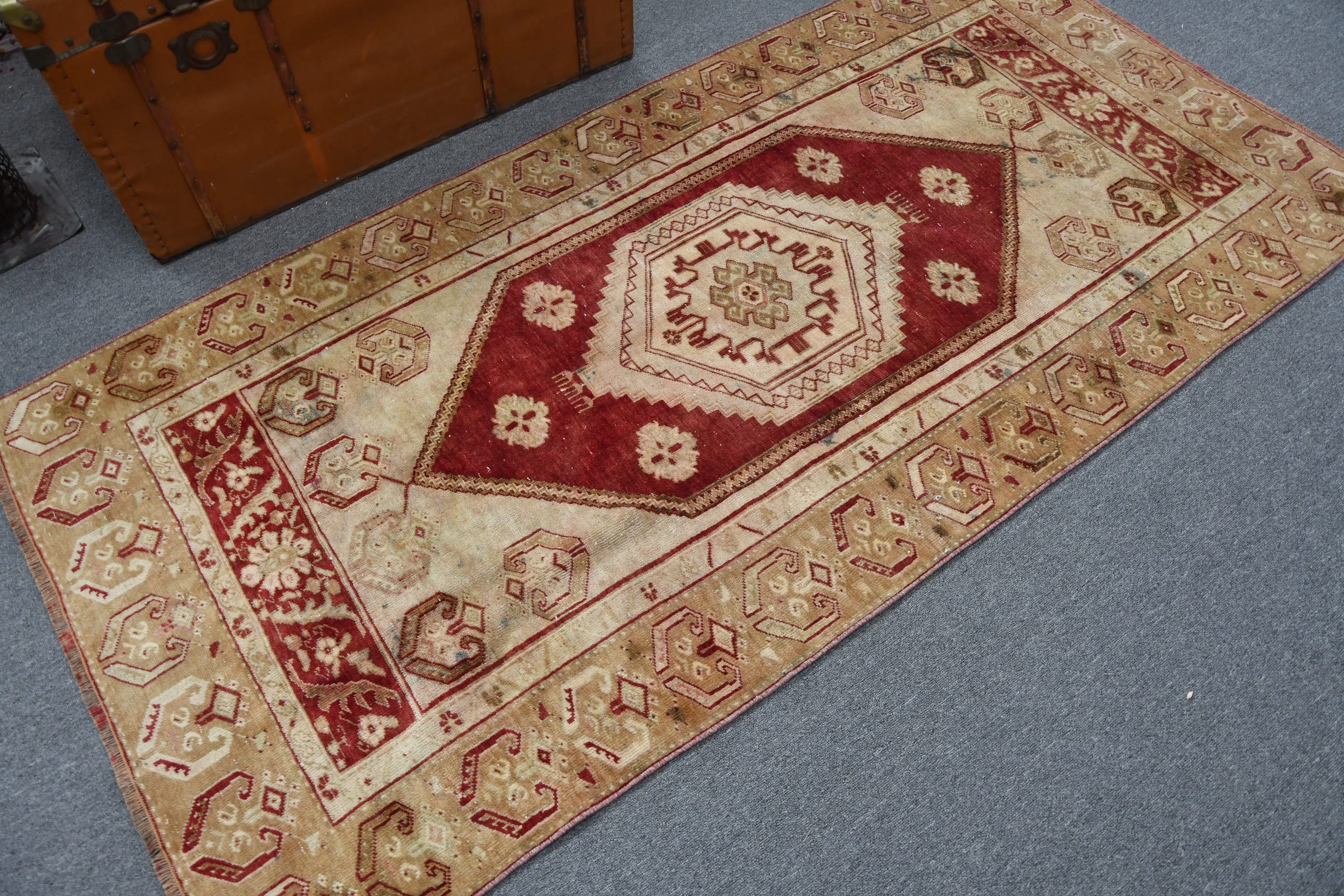 Oushak Rugs, Rugs for Dining Room, Indoor Rug, Bedroom Rug, Vintage Rug, Anatolian Rugs, Turkish Rug, Hand Knotted Rug, 3.5x7.2 ft Area Rug