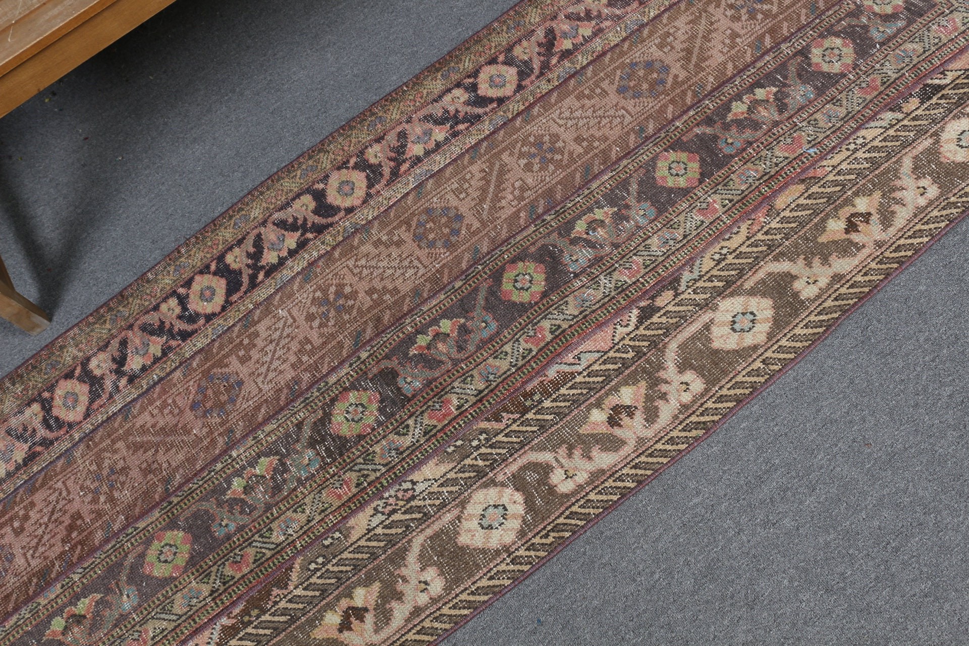 Turkish Rug, Bohemian Rug, Moroccan Rug, Vintage Rugs, Brown  2.6x6.3 ft Accent Rugs, Bedroom Rugs, Kitchen Rug, Oriental Rug
