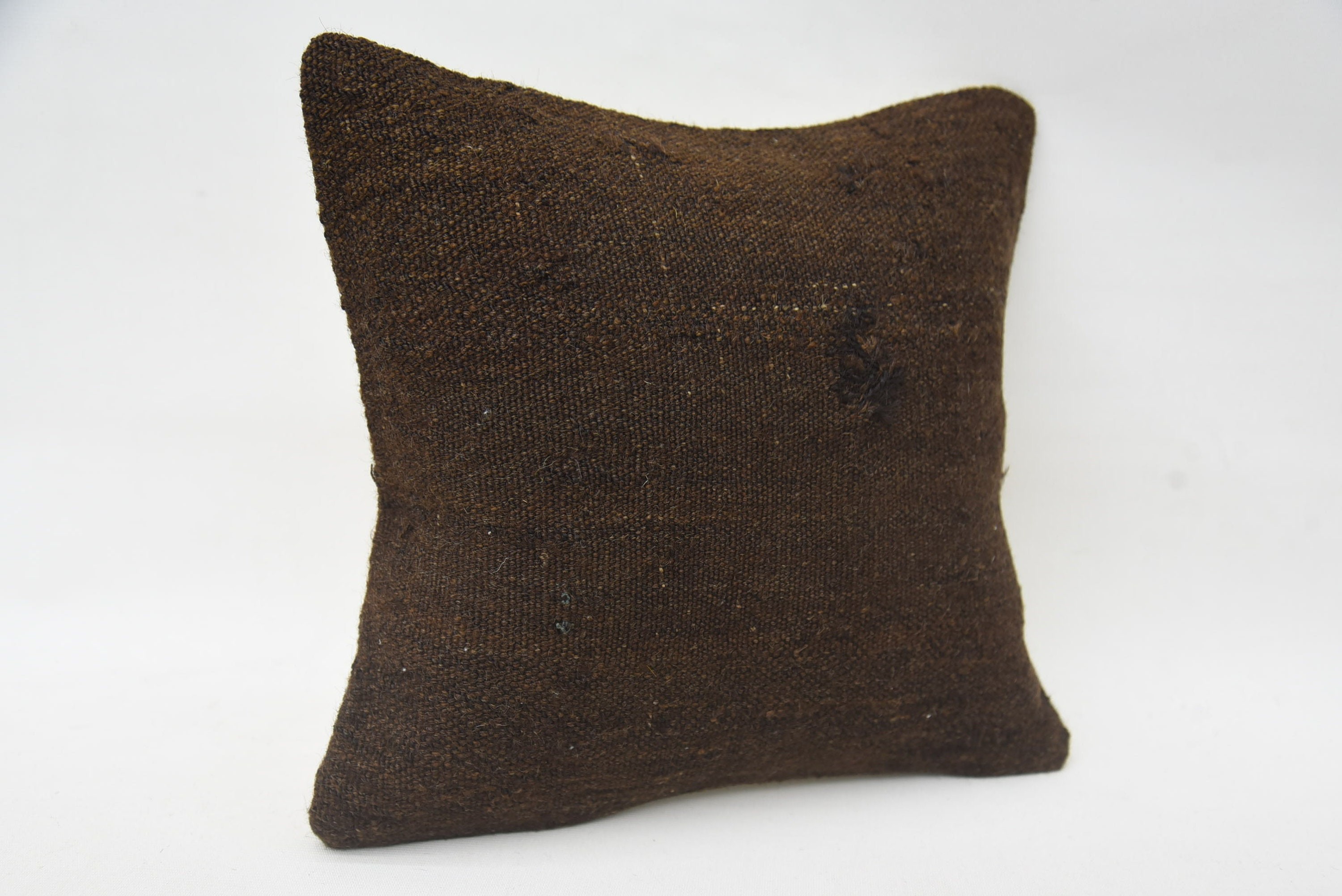 12"x12" Brown Cushion, Kilim Pillow, Turkish Pillow, Boho Pillow, Shabby Chic Pillow Sham, Vintage Kilim Pillow Pillow Cover