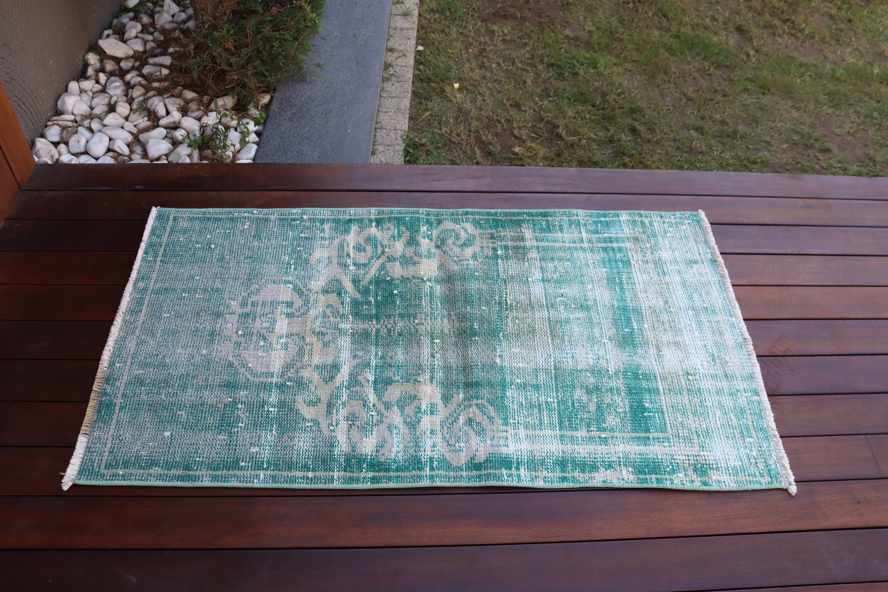 Oushak Halıları, Türk Halısı, Yatak Odası Halıları, Çocuk Halısı, Vintage Halı, 2.2x4.1 ft Küçük Halılar, Yün Halılar, Yeşil Fas Halıları, Banyo Halıları