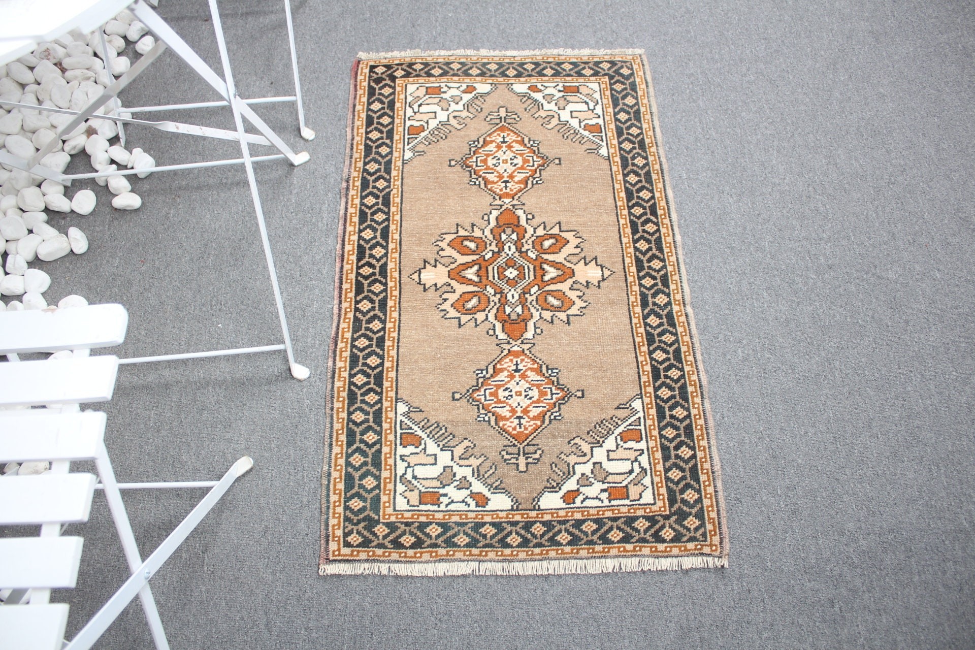 Ev Dekor Halısı, 1.9x3.2 ft Küçük Halılar, Vintage Halılar, Kahverengi Yatak Odası Halısı, Sevimli Halılar, Kapı Paspası Halısı, Havalı Halı, Duvara Asılı Halı, Türk Halısı