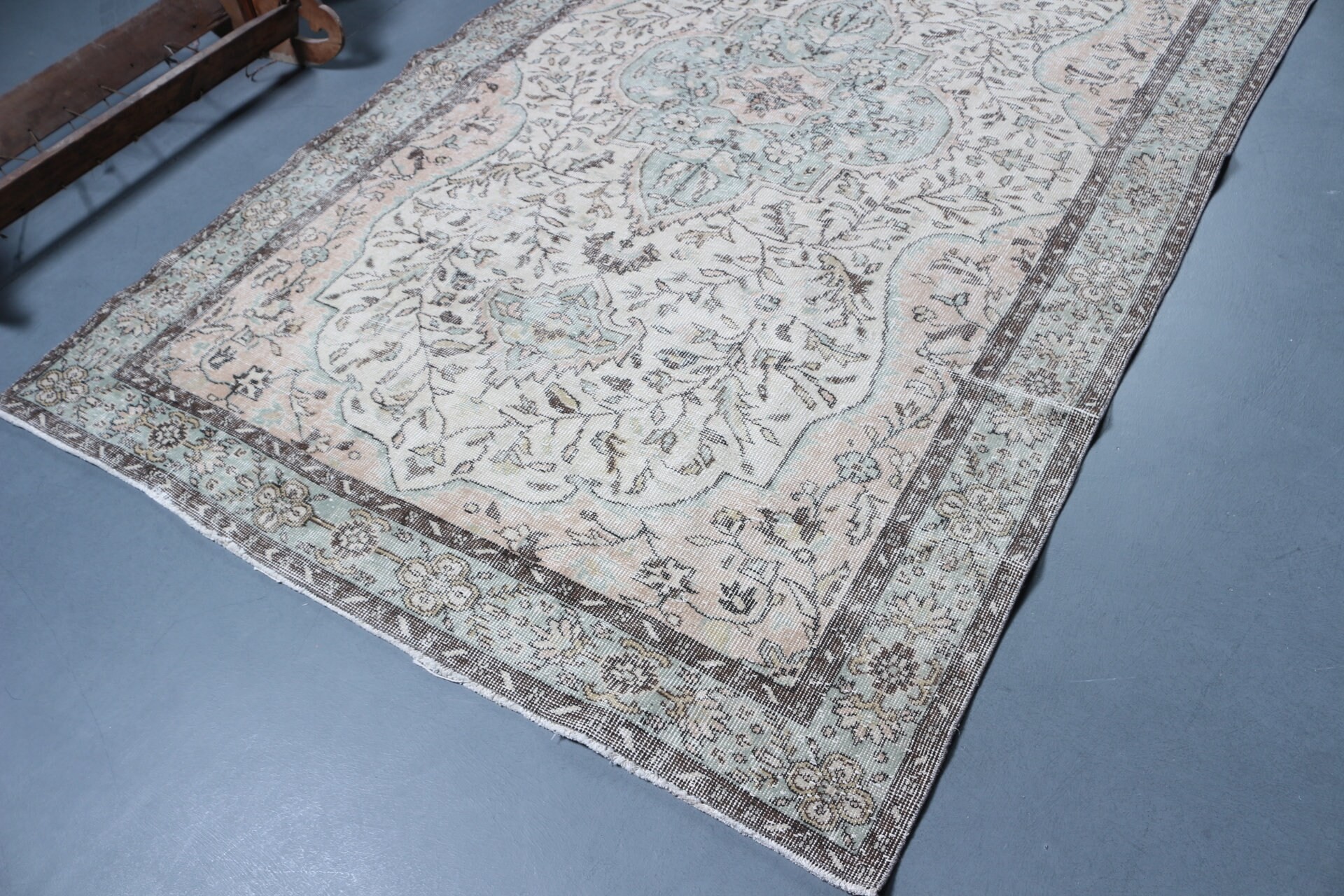 Doğal Halı, Yemek Odası Halısı, Antika Halı, Yün Halılar, Bej 5.6x9.2 ft Büyük Halılar, Yatak Odası Halısı, Vintage Halı, Türk Halıları