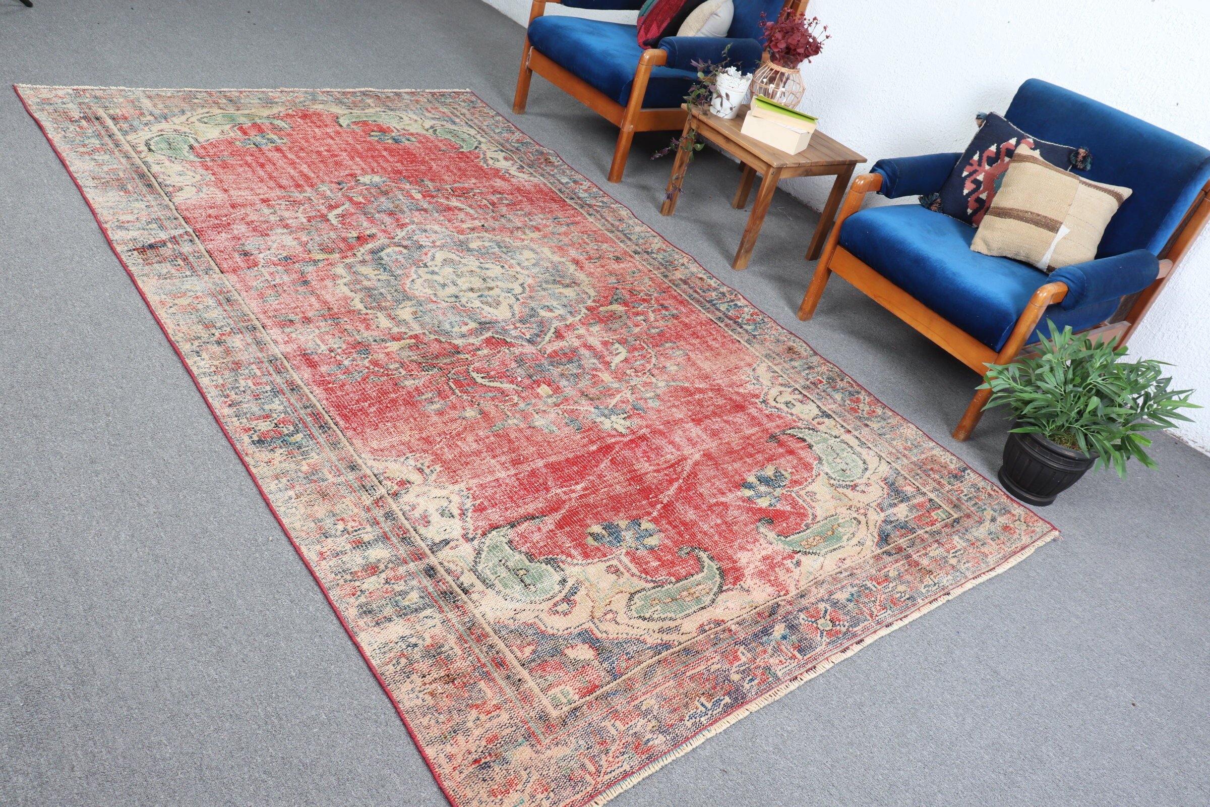 Living Room Rug, Turkish Rugs, Salon Rugs, Rugs for Bedroom, 5.5x9.3 ft Large Rugs, Cool Rugs, Vintage Rug, Moroccan Rug, Red Cool Rug