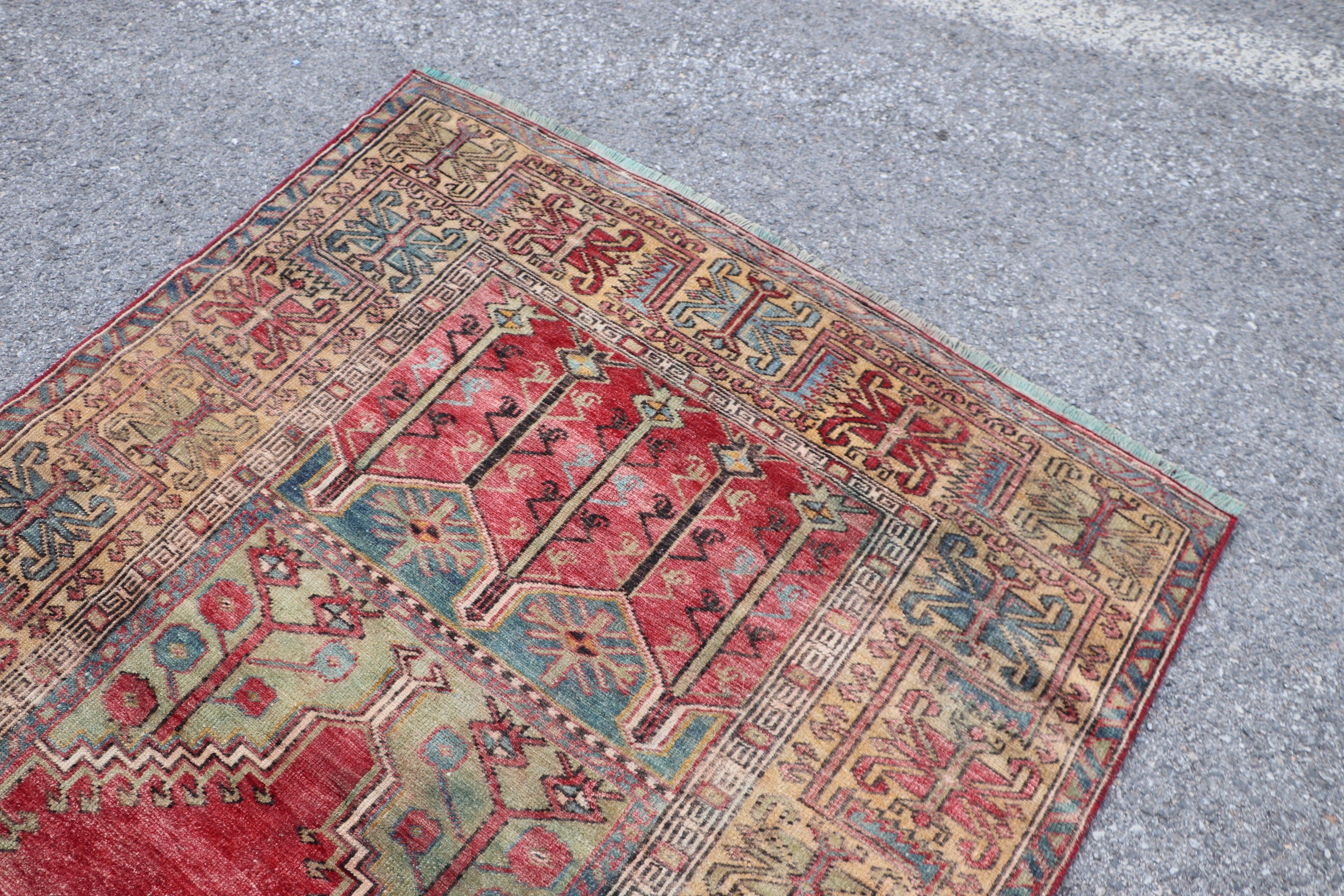 4.6x6.2 ft Area Rug, Indoor Rugs, Oriental Rugs, Red Moroccan Rug, Turkish Rugs, Vintage Rugs, Boho Rug, Dining Room Rugs, Kitchen Rug